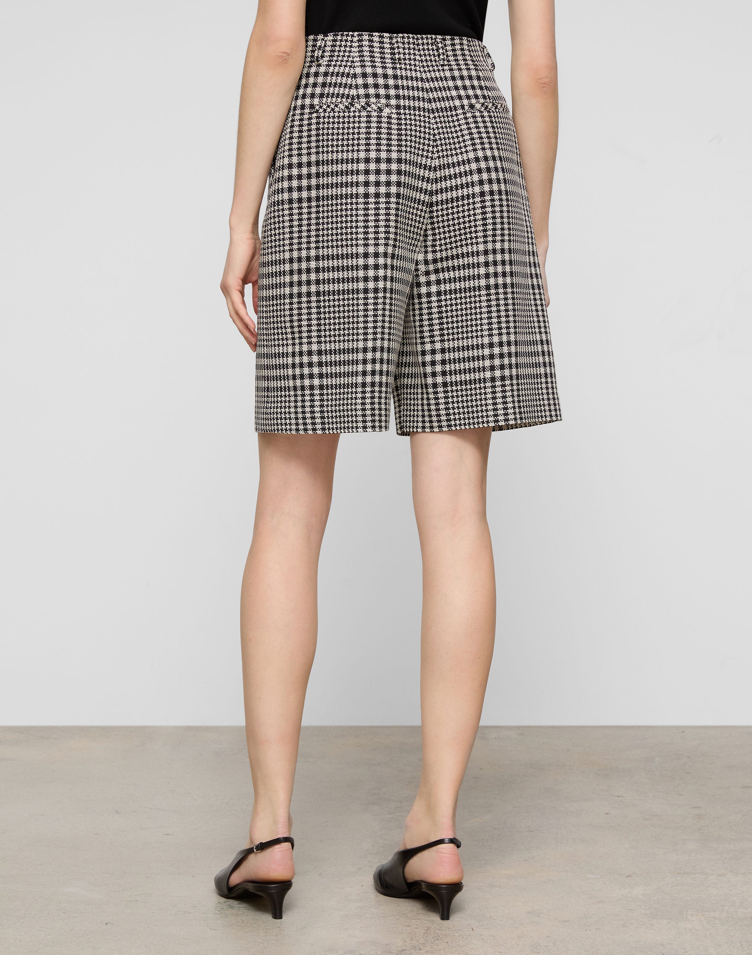 Grid Plaid Corded Cotton Clark Wide Leg Short
