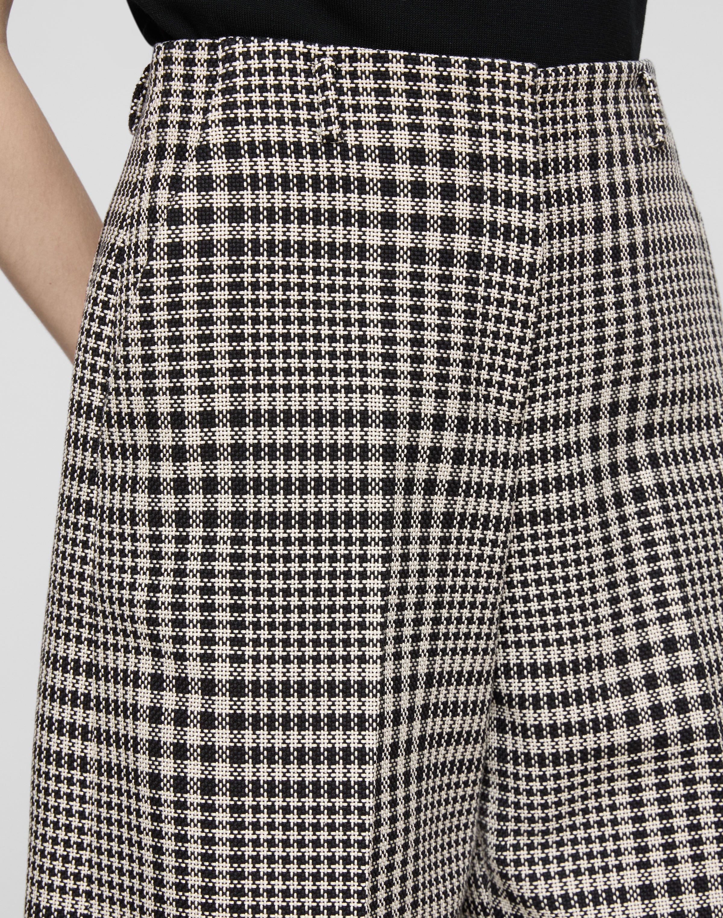 Grid Plaid Corded Cotton Clark Wide Leg Short