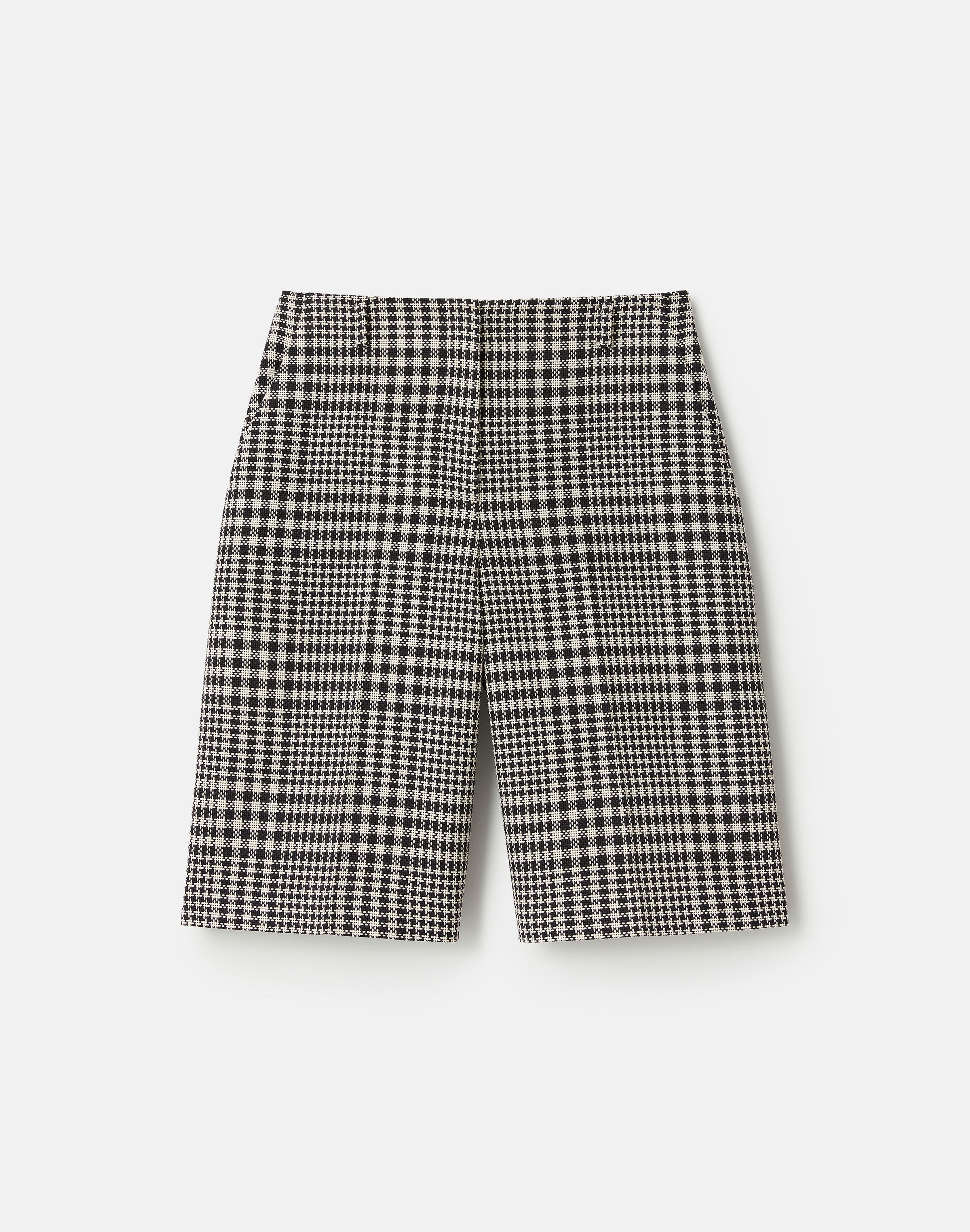 Grid Plaid Corded Cotton Clark Wide Leg Short