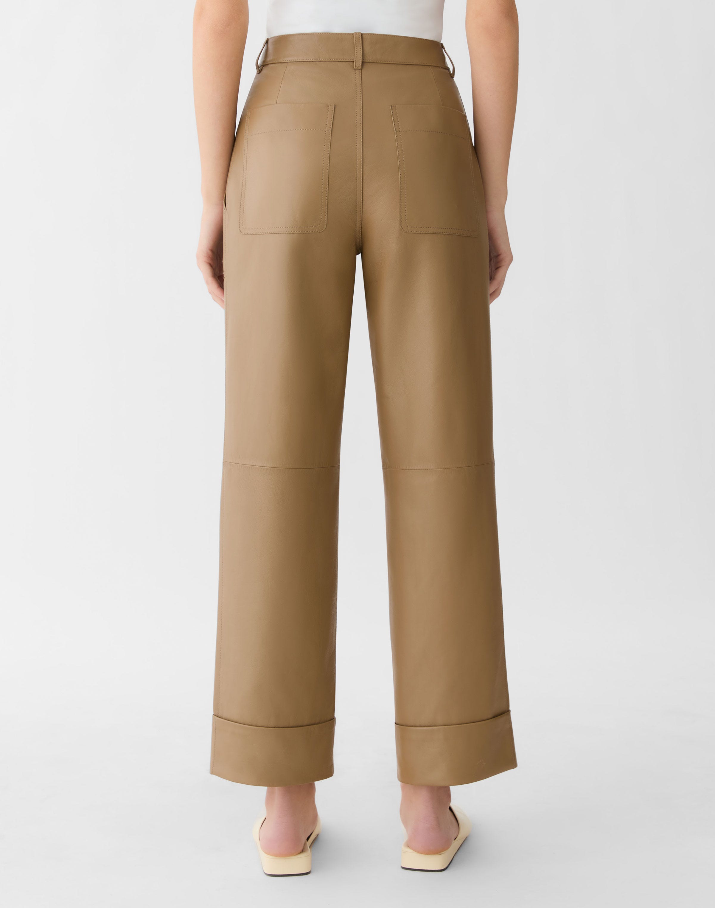 Nappa Leather Highline Straight Ankle Pant