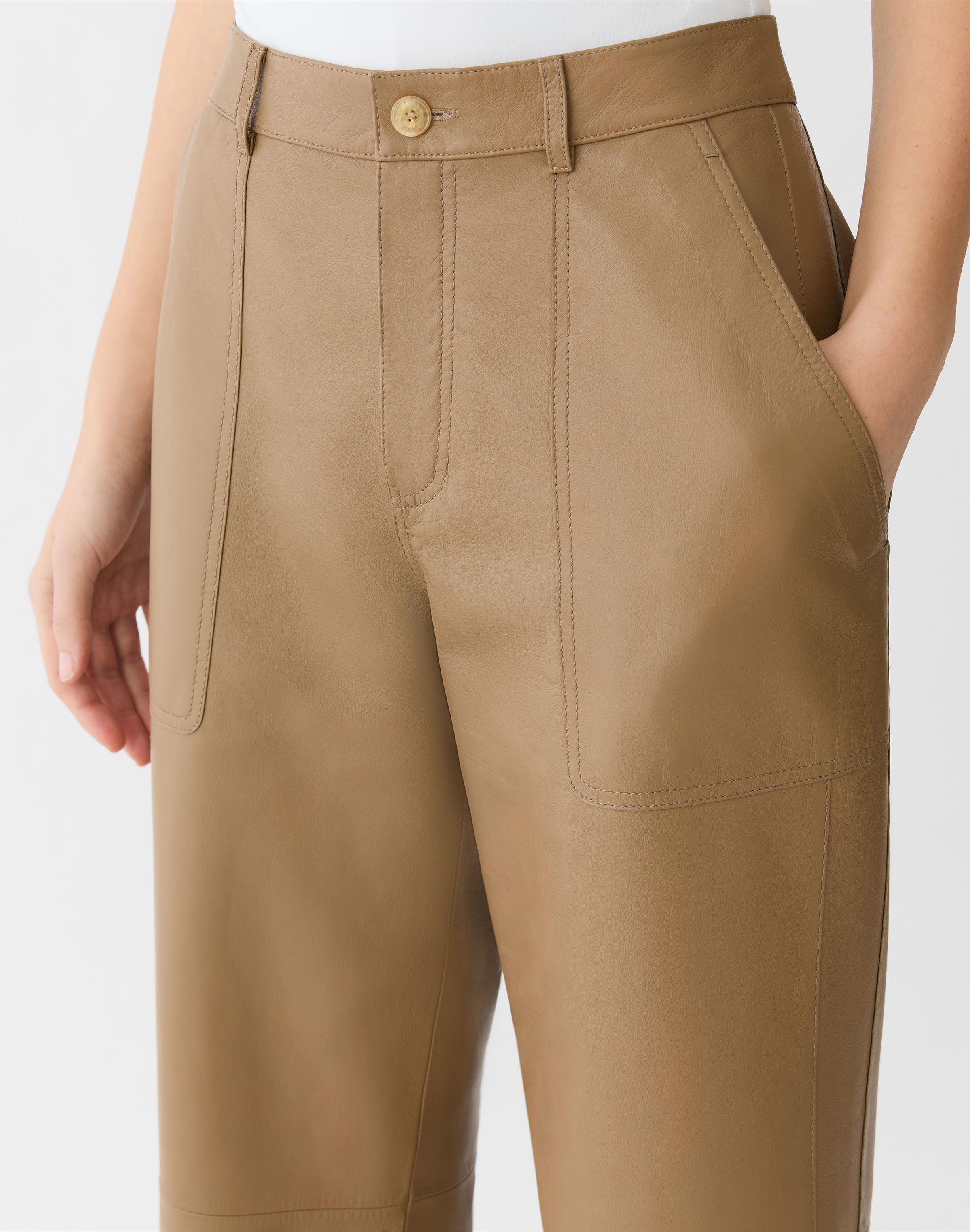 Nappa Leather Highline Straight Ankle Pant