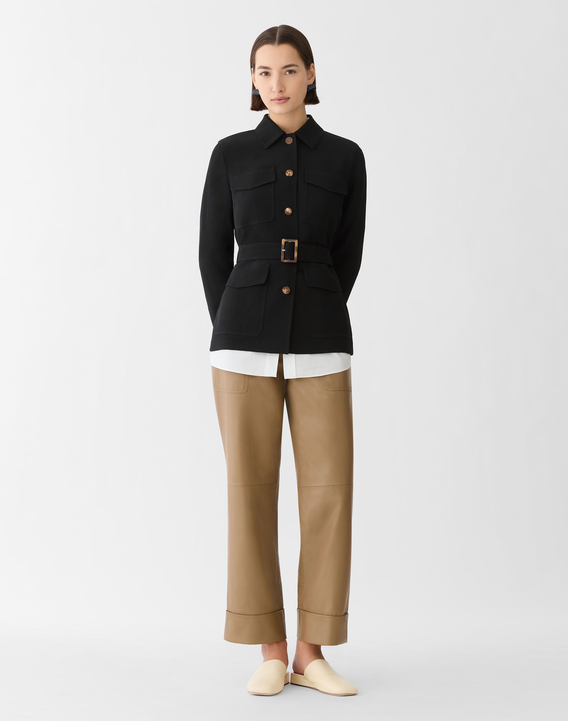 Nappa Leather Highline Straight Ankle Pant