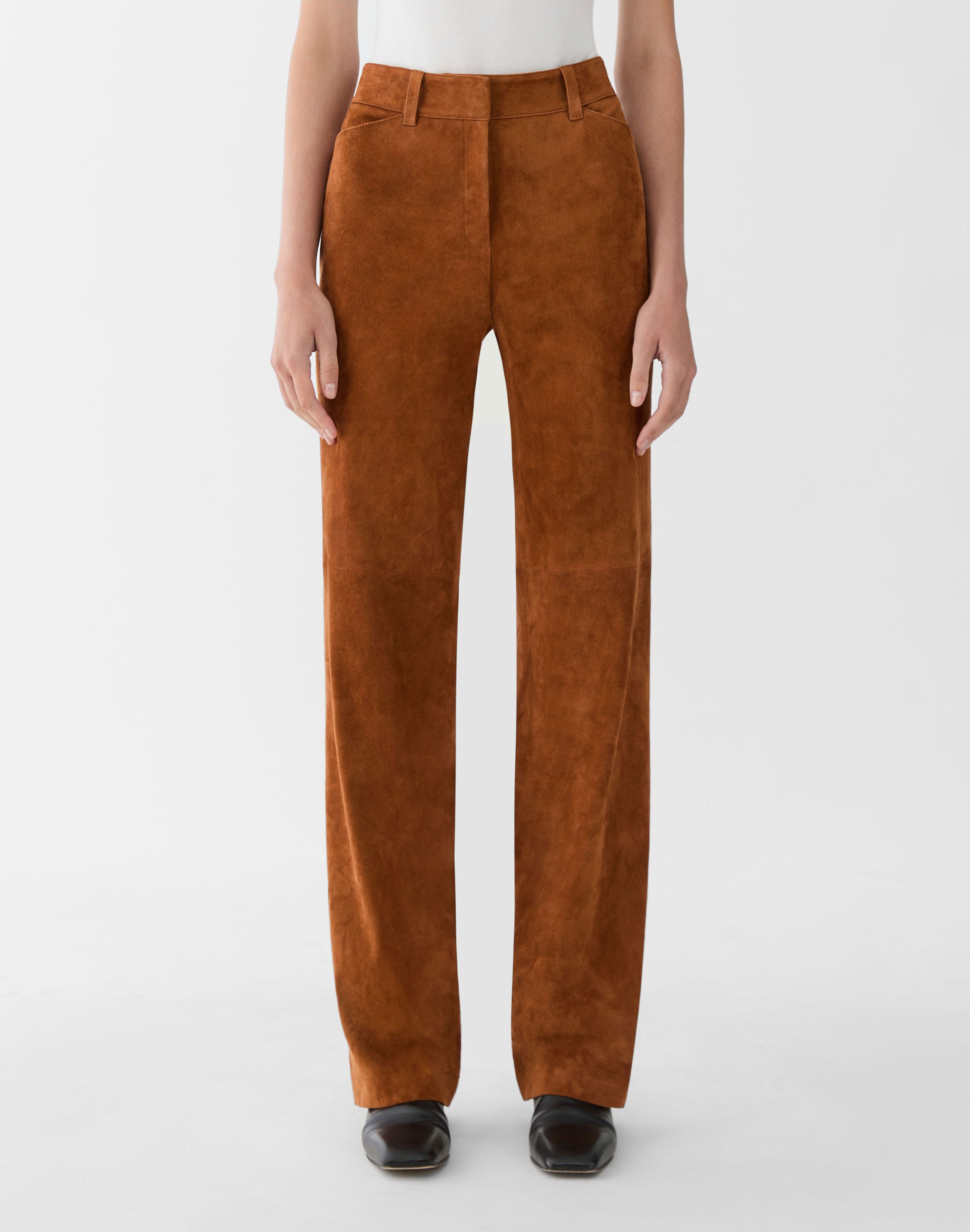 Stretch Suede Bond Straight Pant