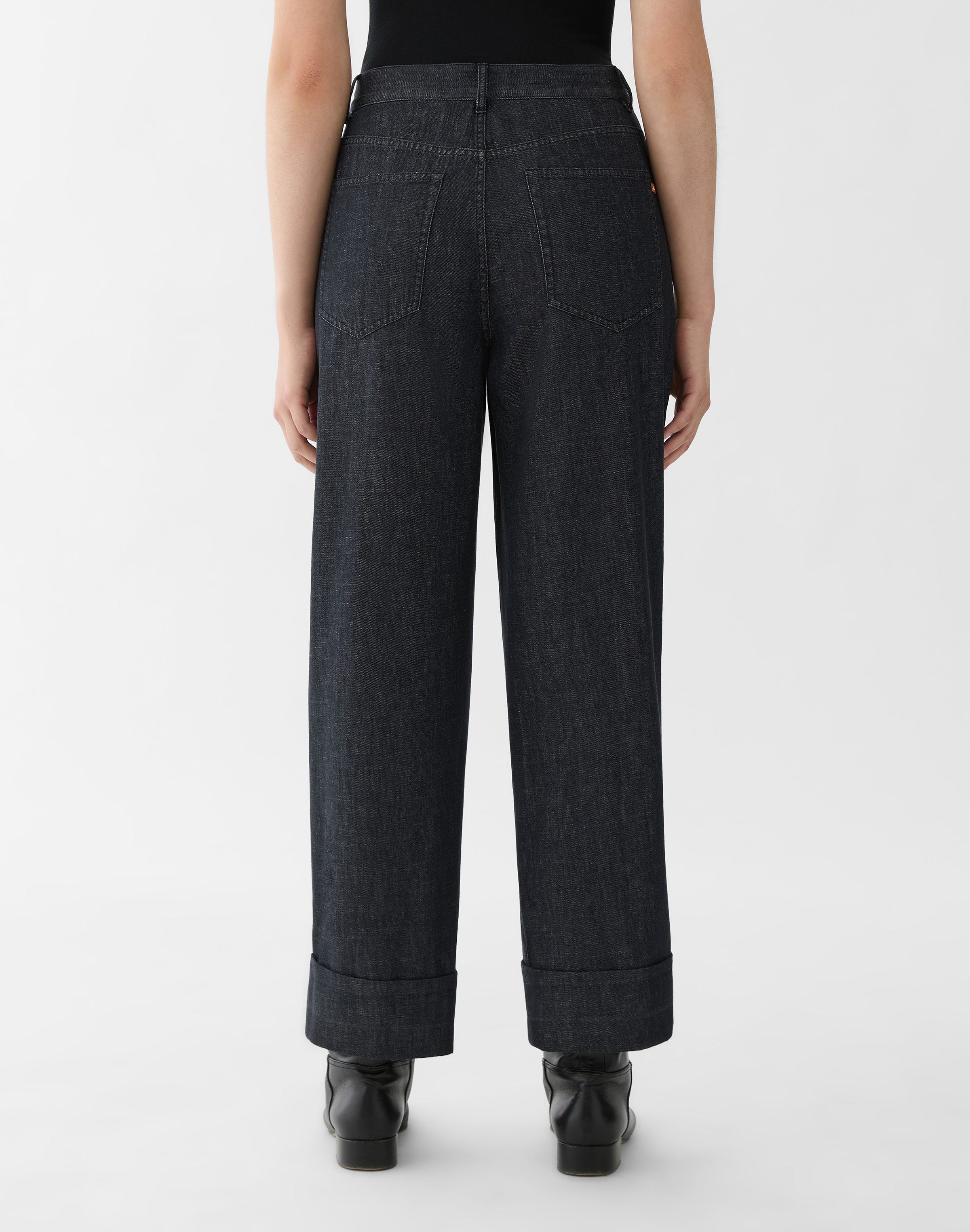 Chambray Highline Straight Ankle Pant
