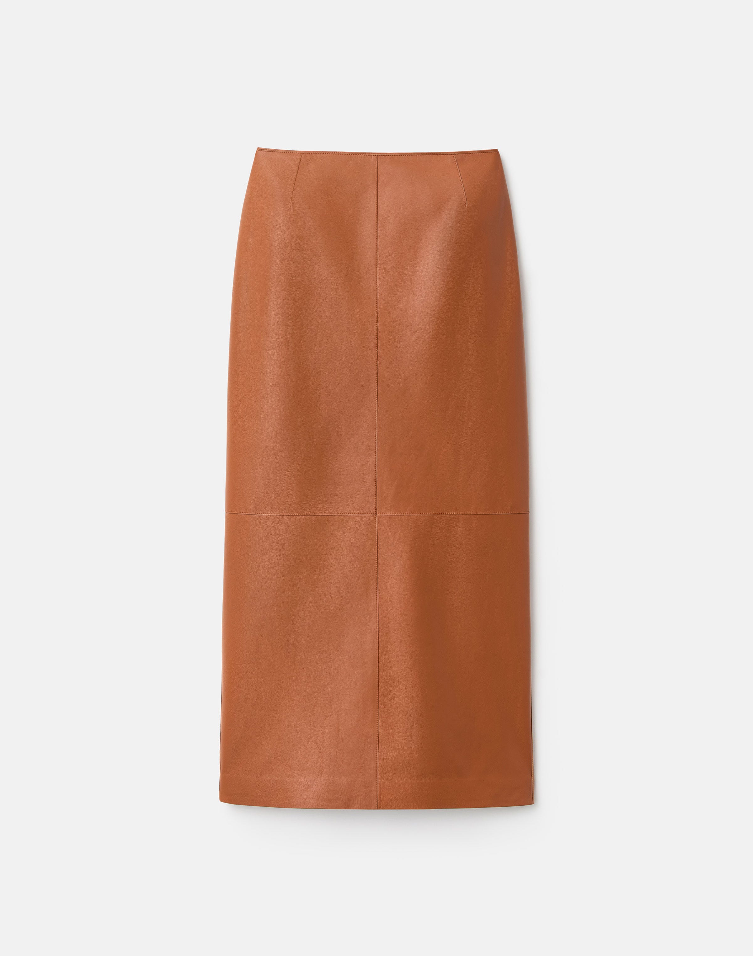 Nappa Leather Midi Pencil Skirt
