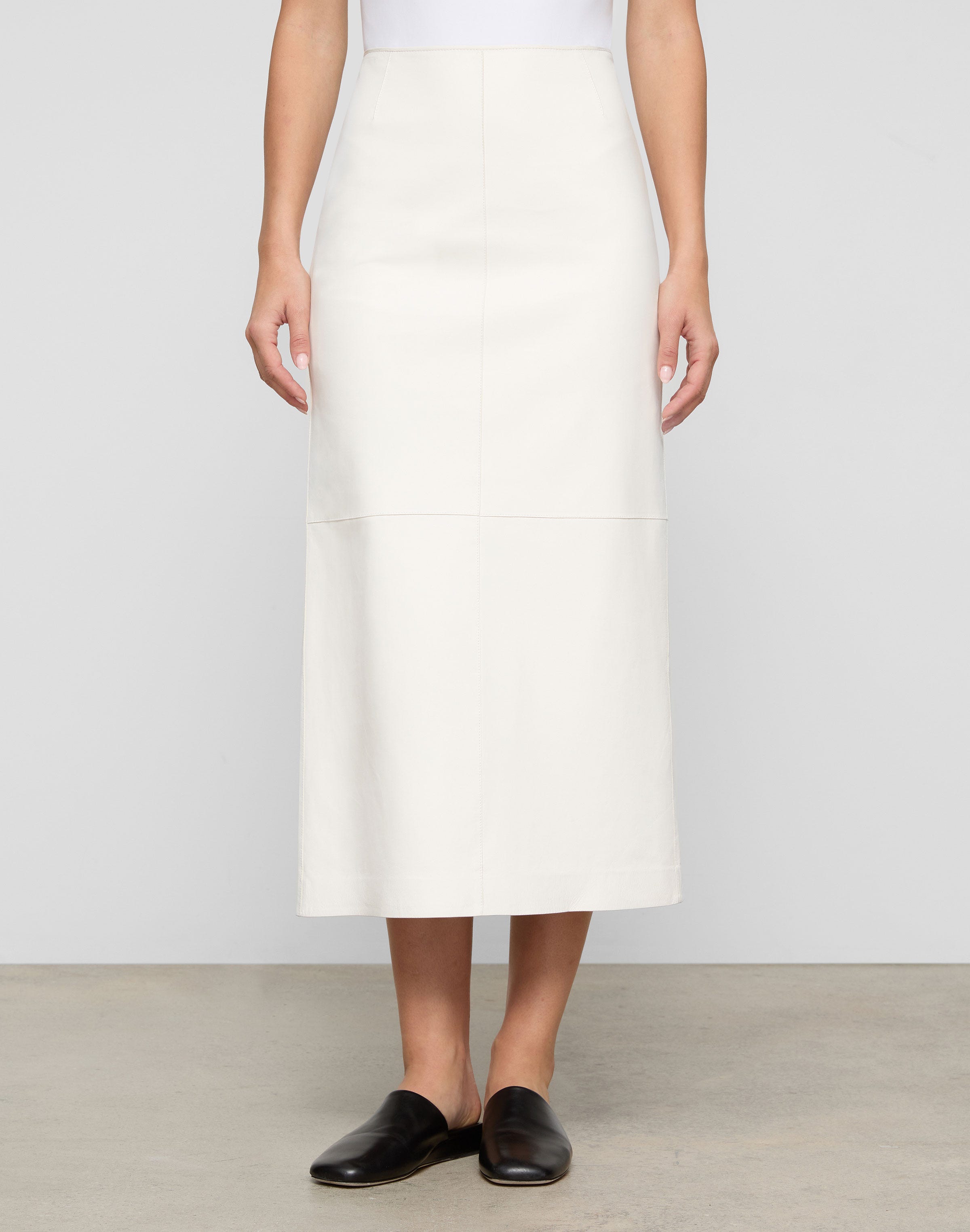 Glove Leather Midi Pencil Skirt