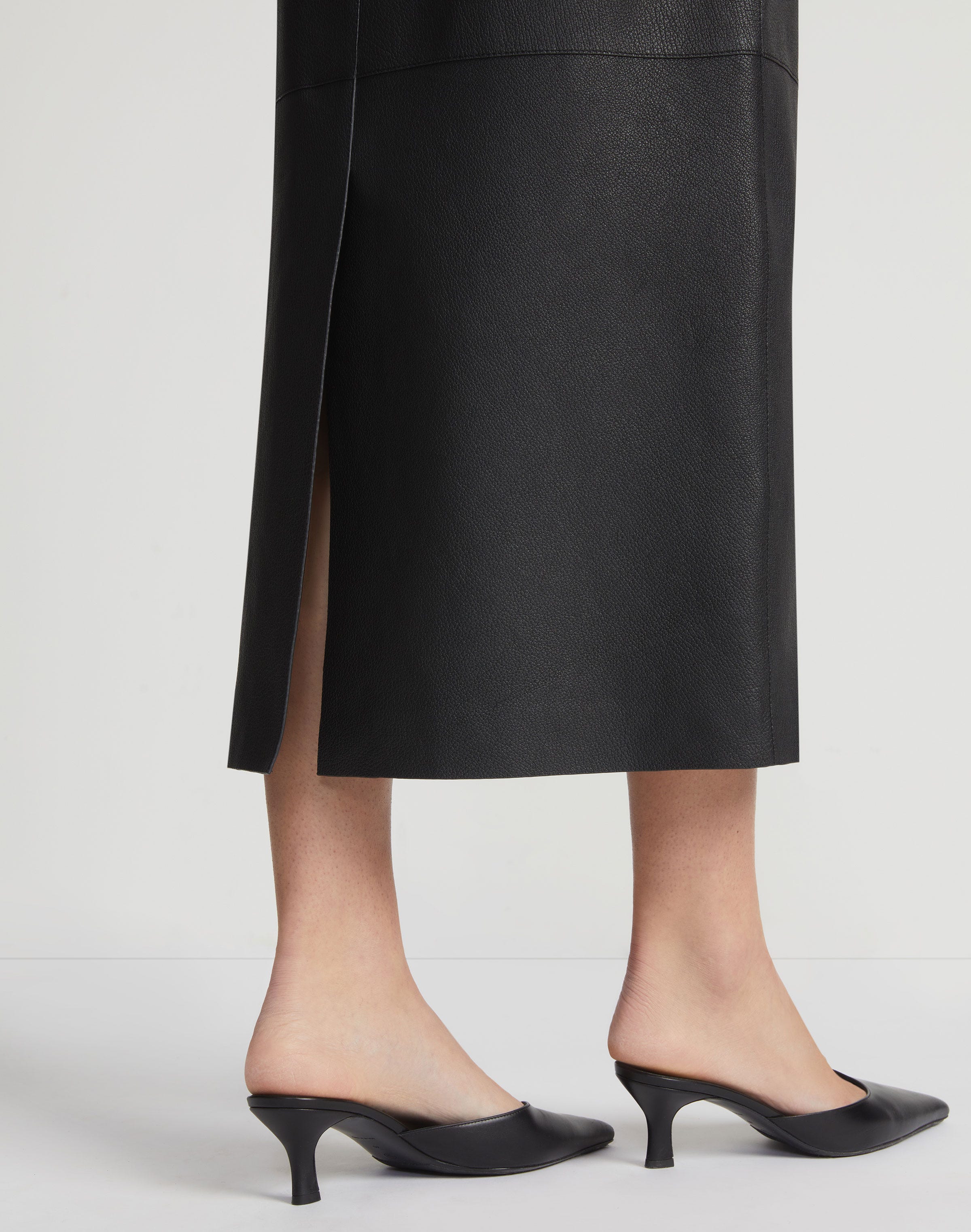 Full Grain Lambskin Leather Pencil Skirt