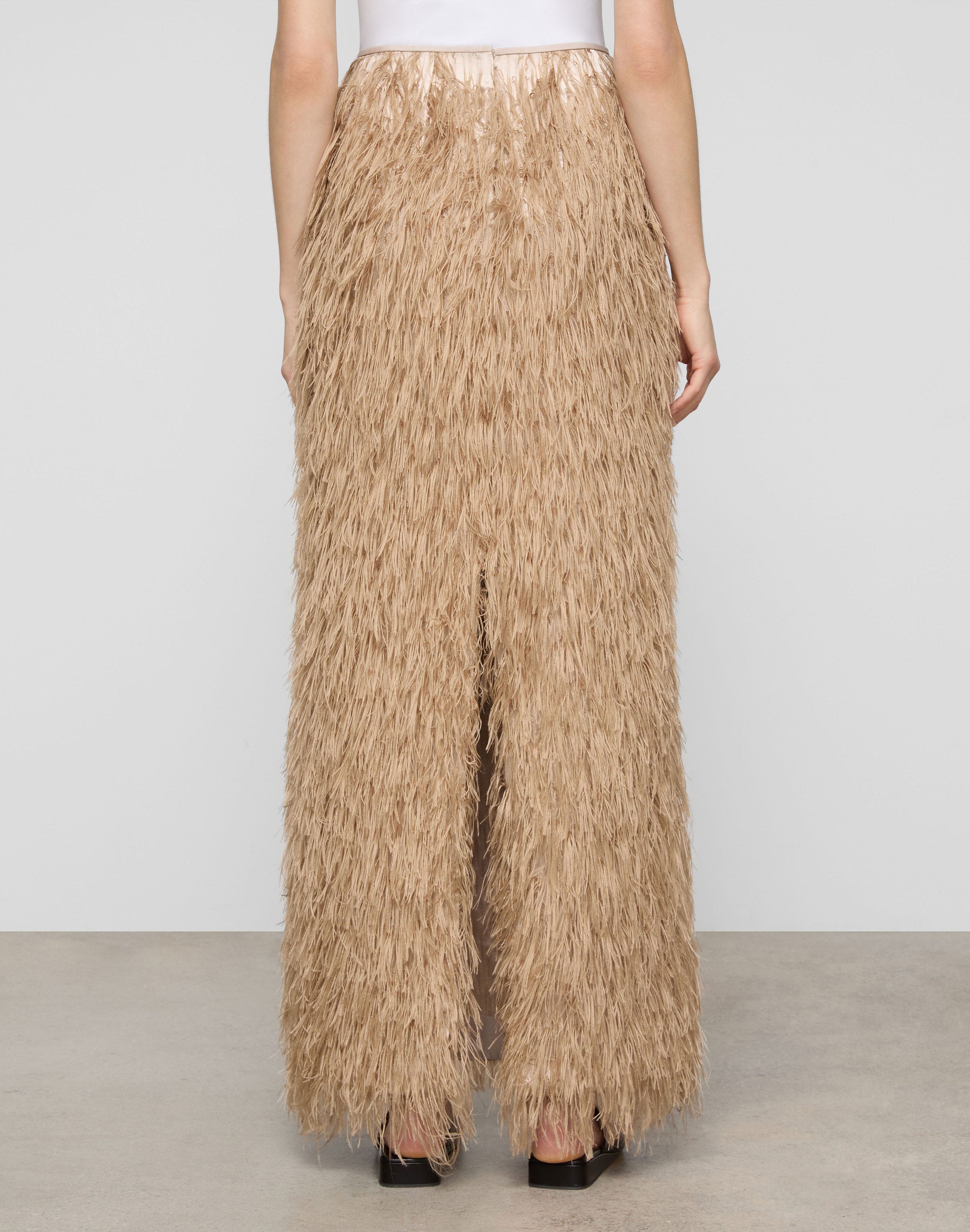 Fringe Fil Coupé Maxi Pencil Skirt