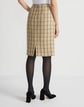 Wool-Cotton Plaid Pencil Skirt