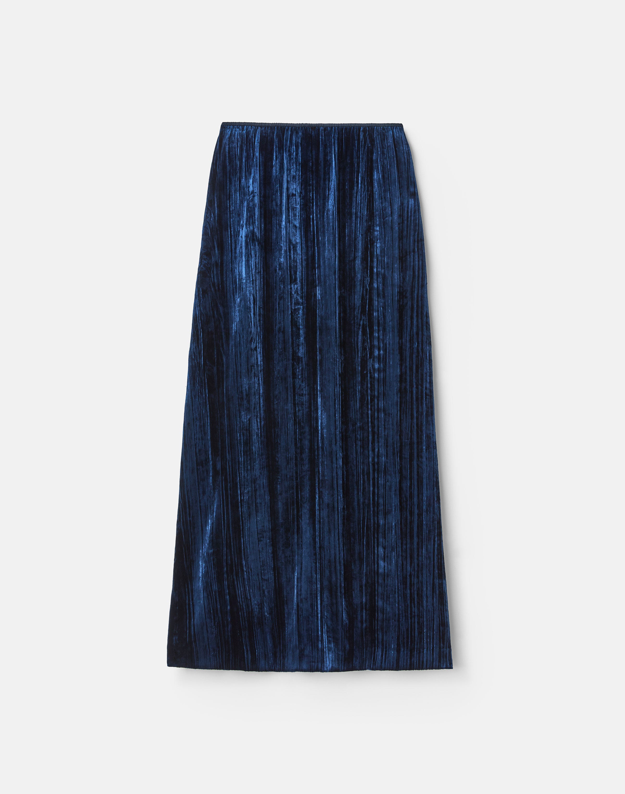 Velvet Plissé Midi Skirt