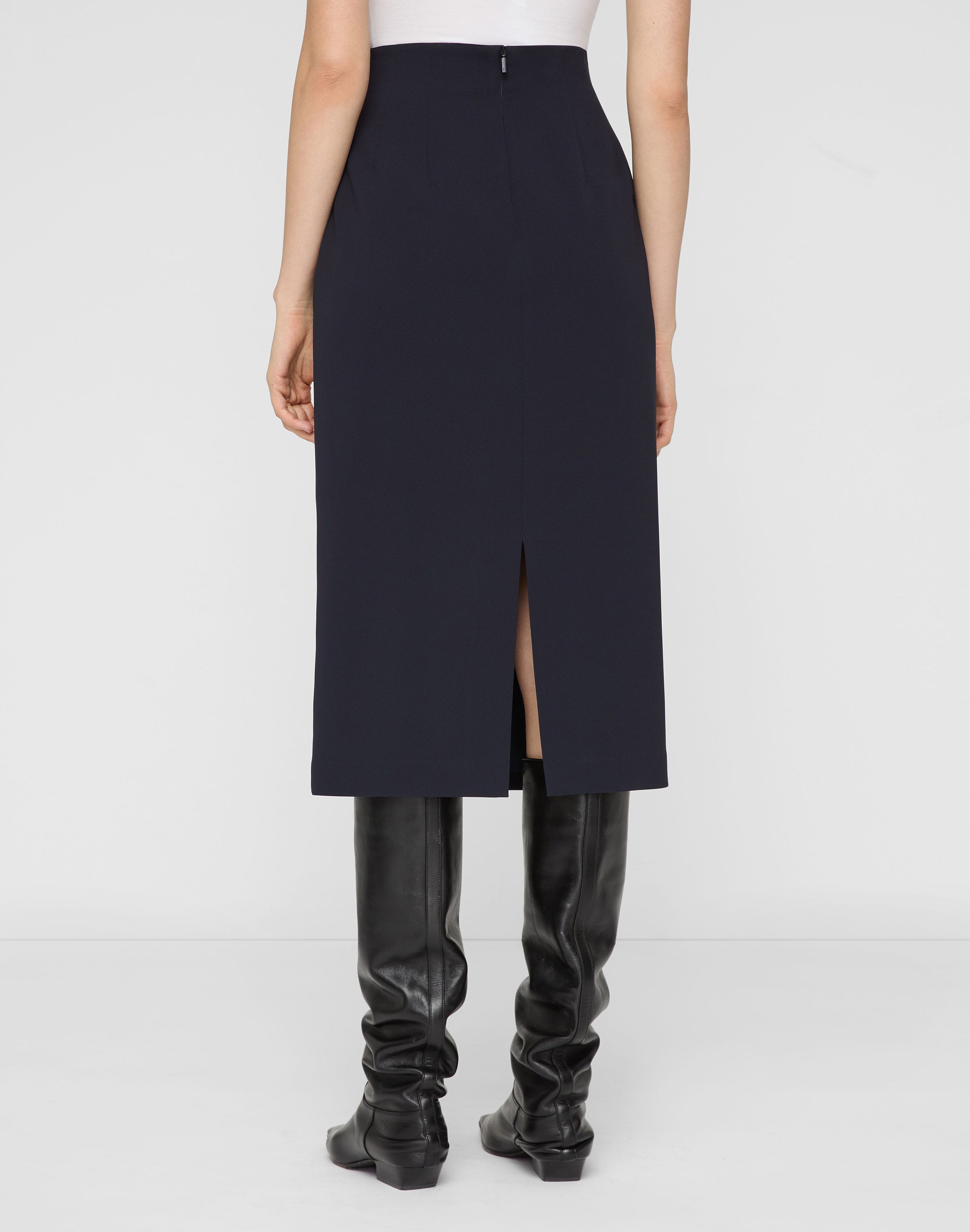 Responsible Finesse Crepe High Waisted Pencil Skirt