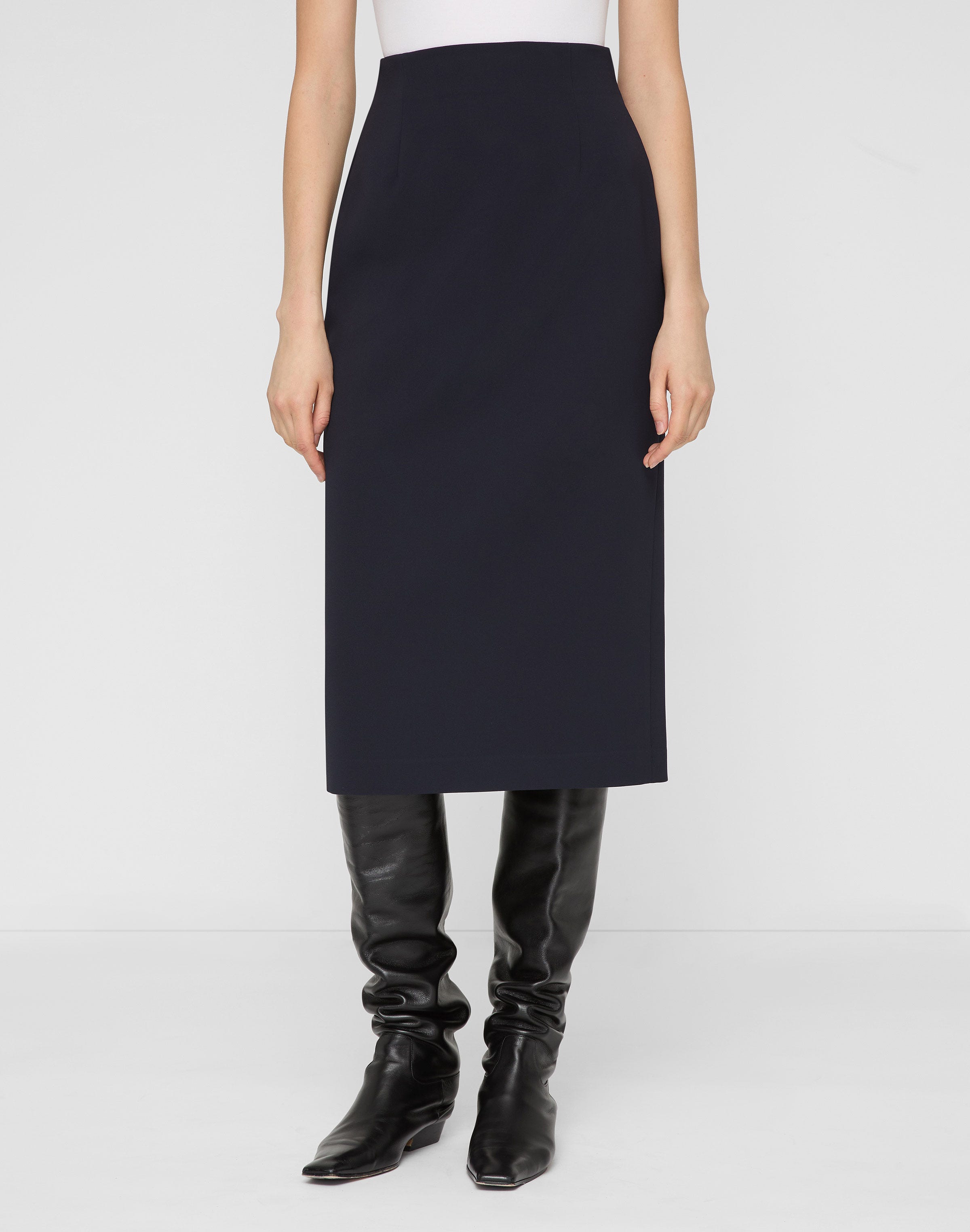 Responsible Finesse Crepe High Waisted Pencil Skirt