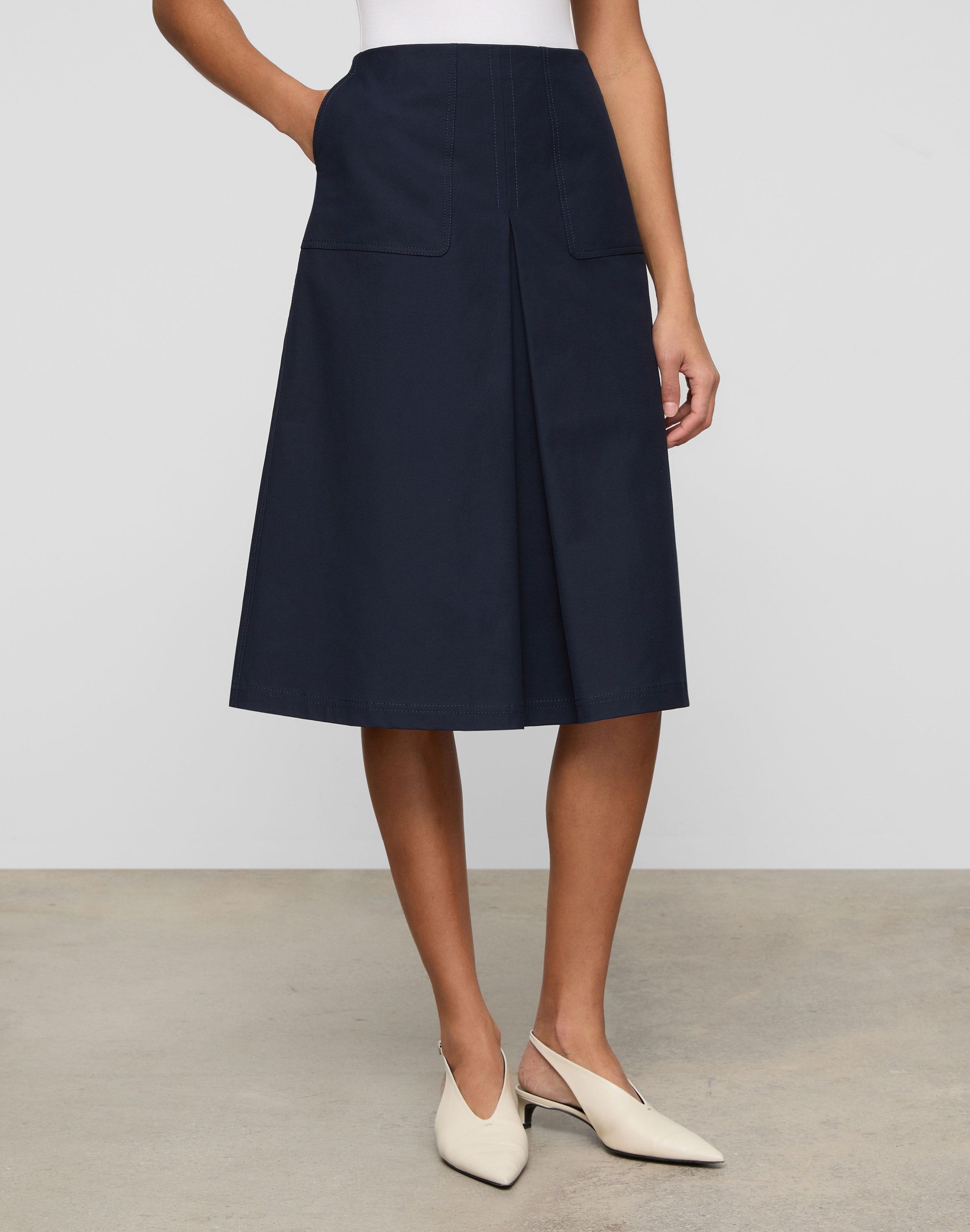 Techno Stretch Twill A-Line Skirt