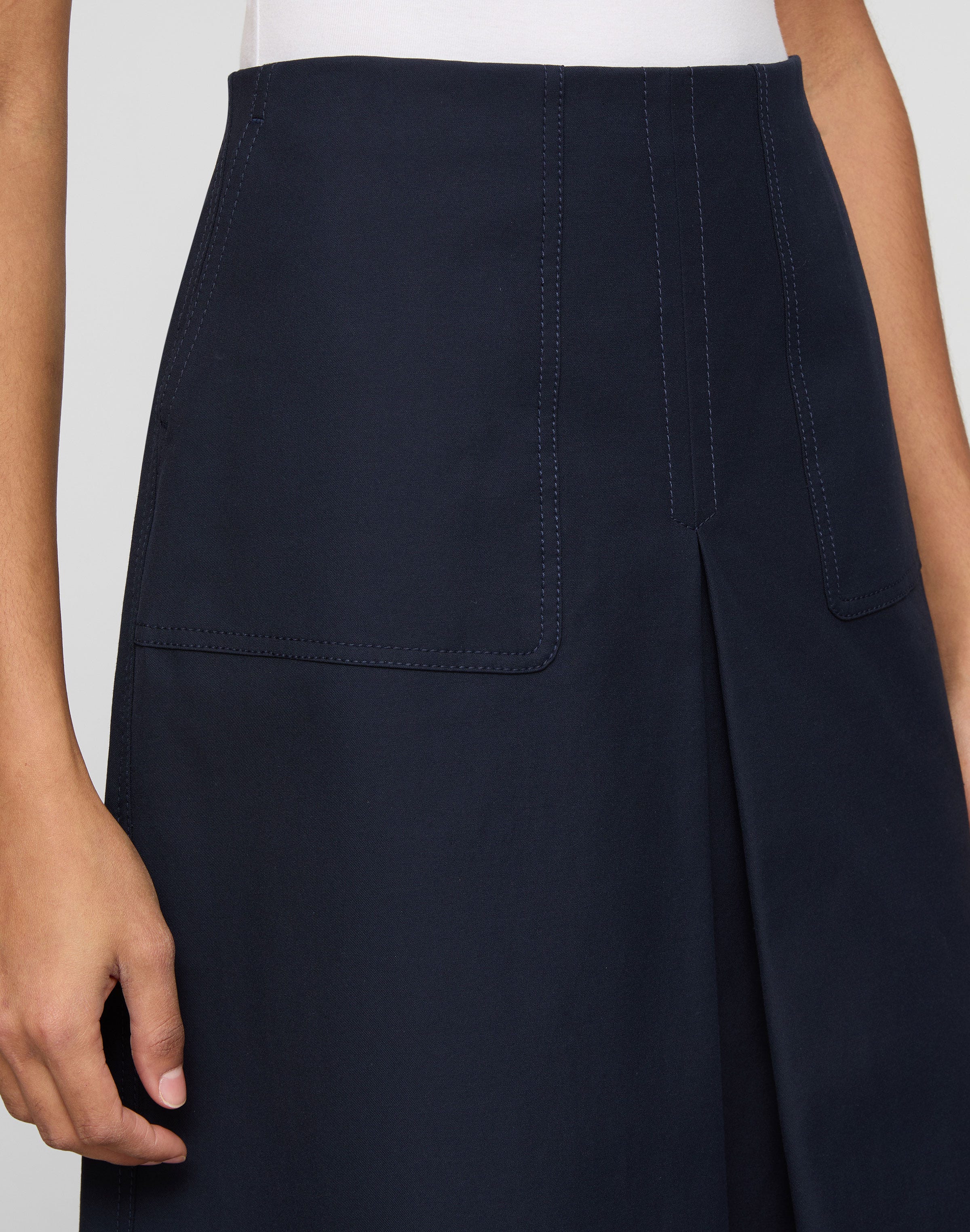Techno Stretch Twill A-Line Skirt