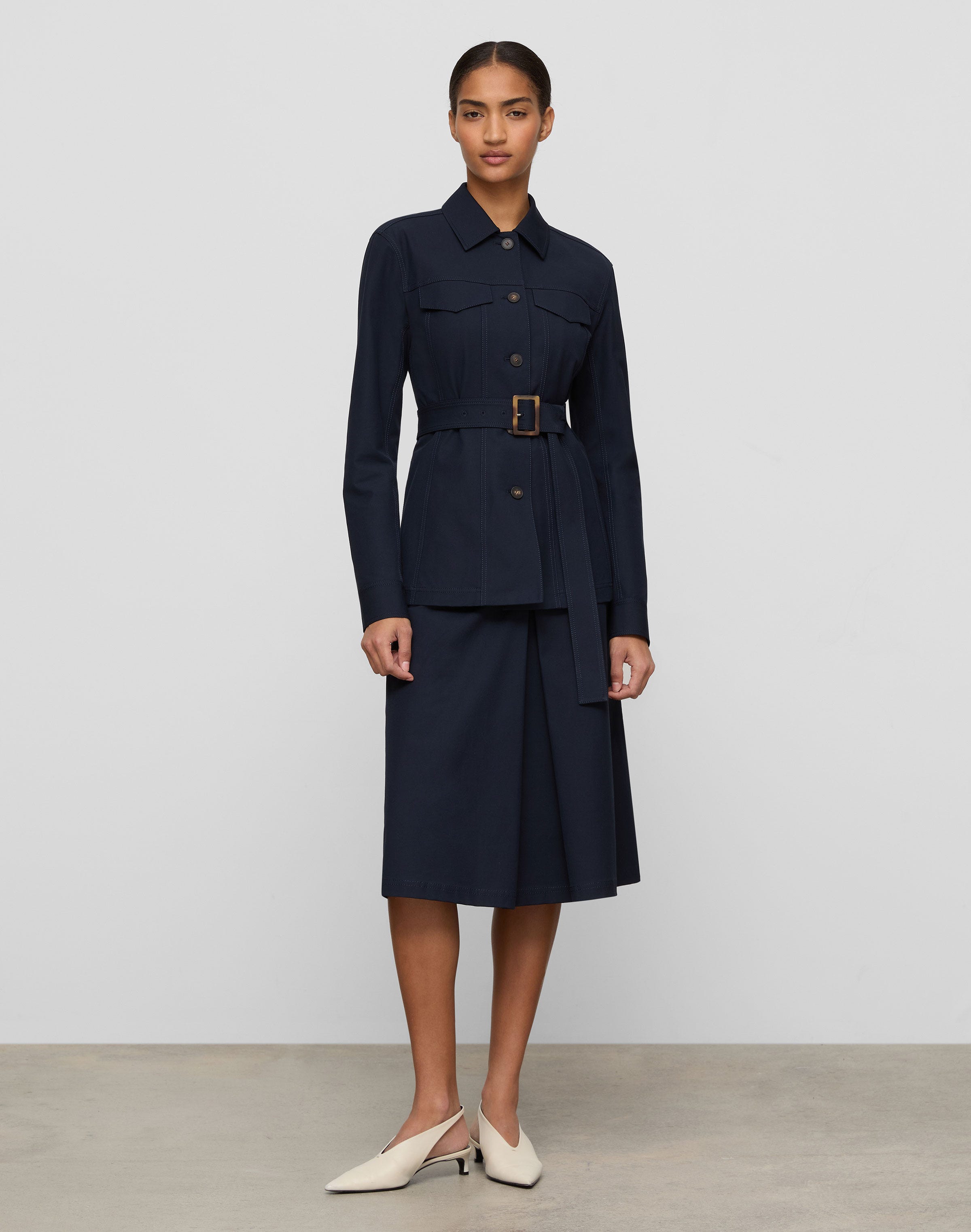 Techno Stretch Twill A-Line Skirt