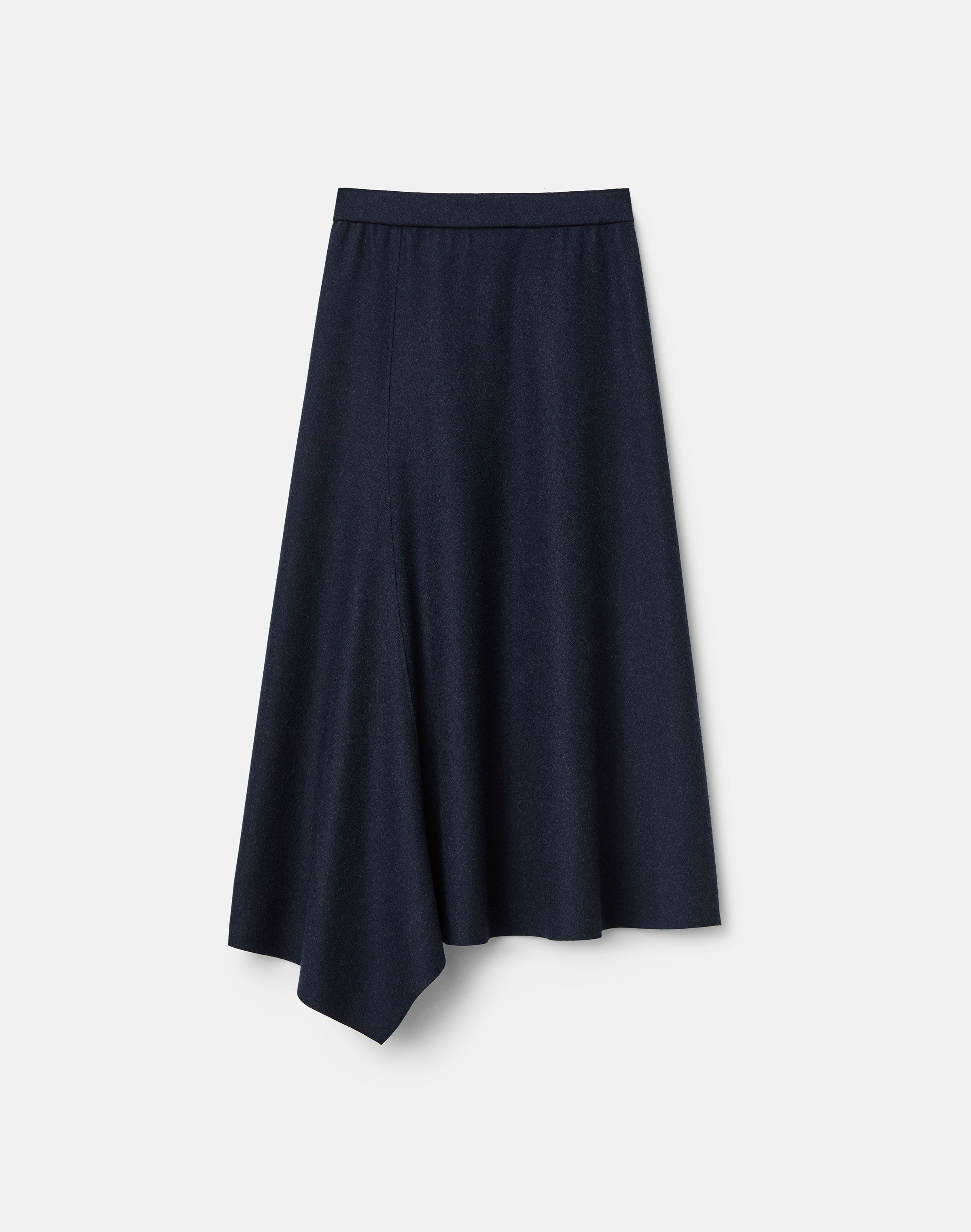 Wool-Cashmere Double Knit Reversible Skirt
