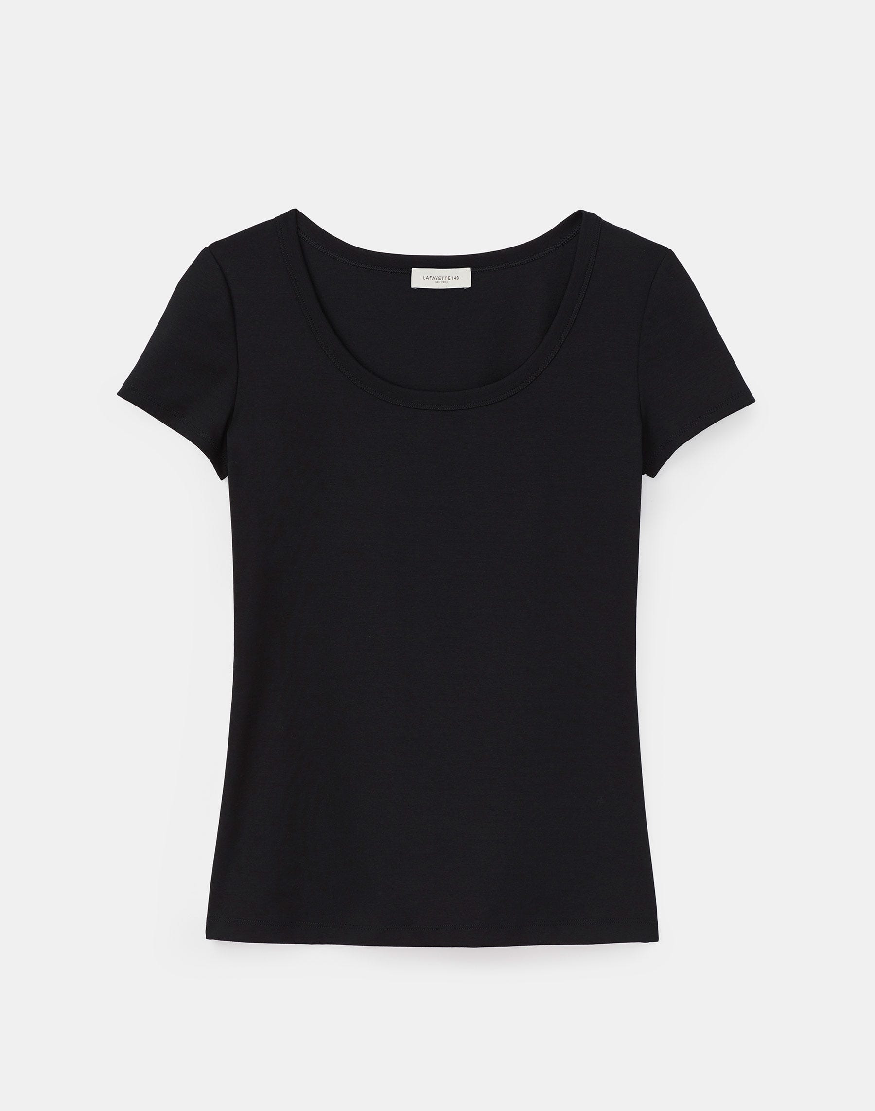 Petite Cotton Rib Scoop Neck T-Shirt