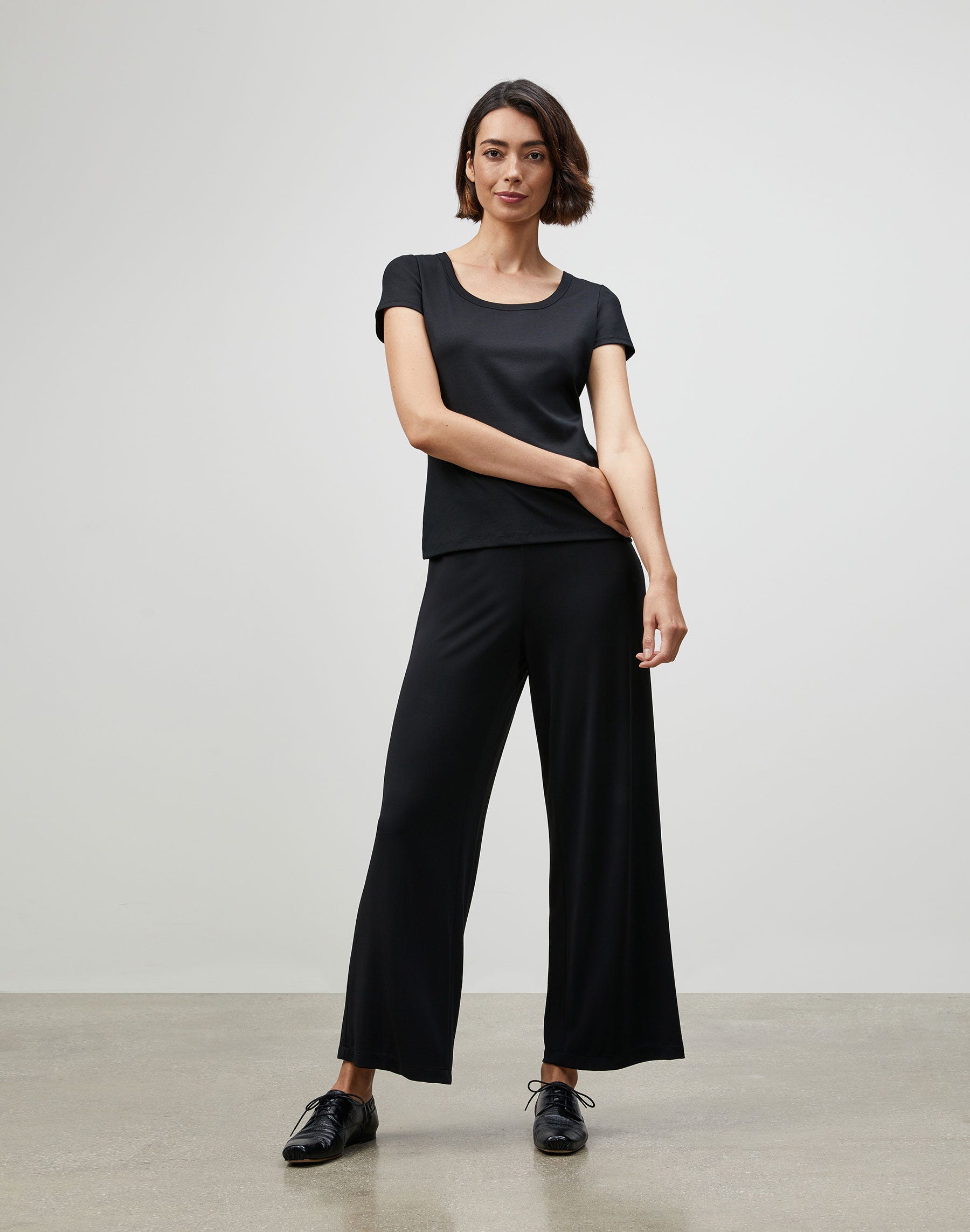 Petite Cotton Rib Scoop Neck T-Shirt