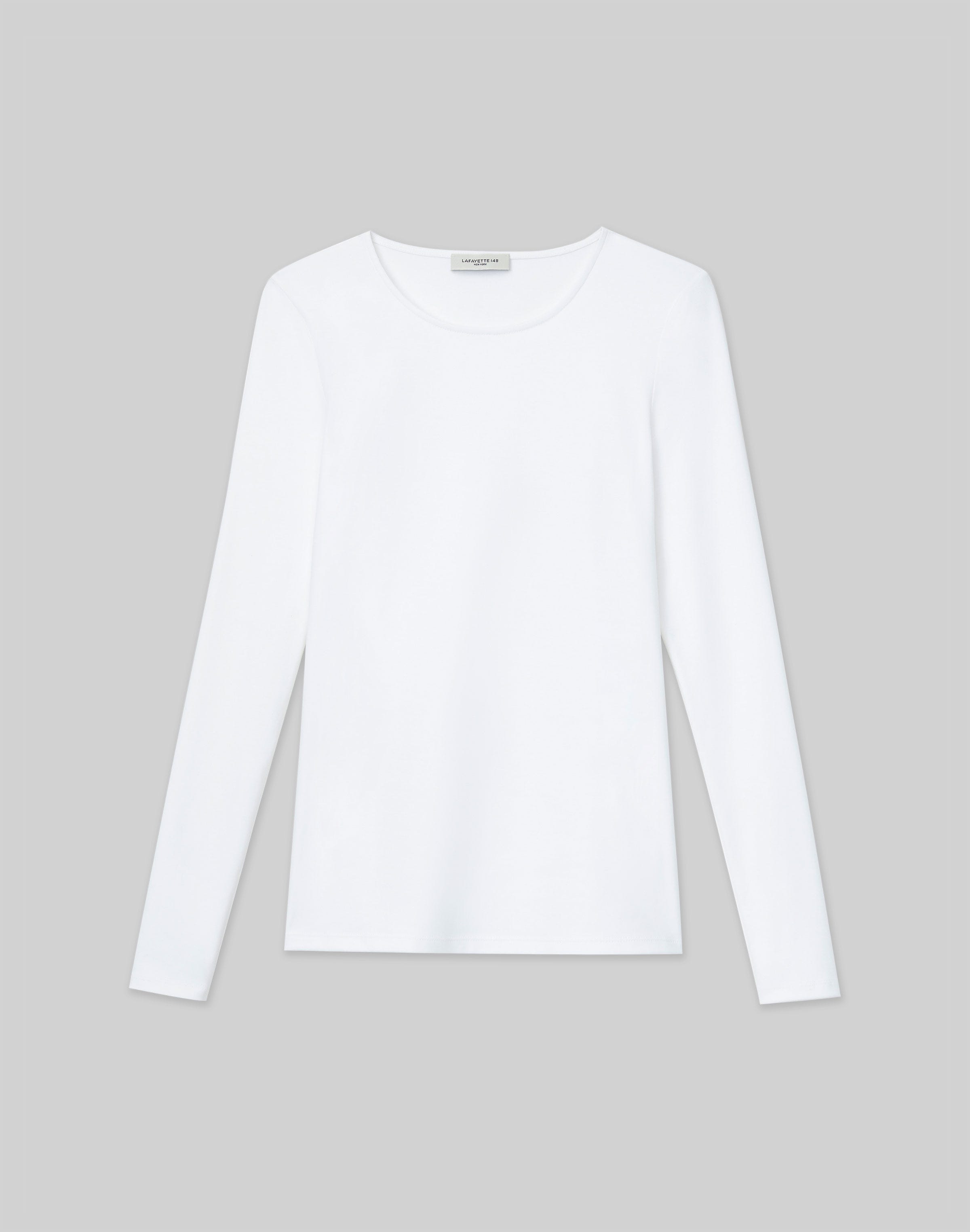 Cotton Rib Crewneck Long Sleeve T-Shirt