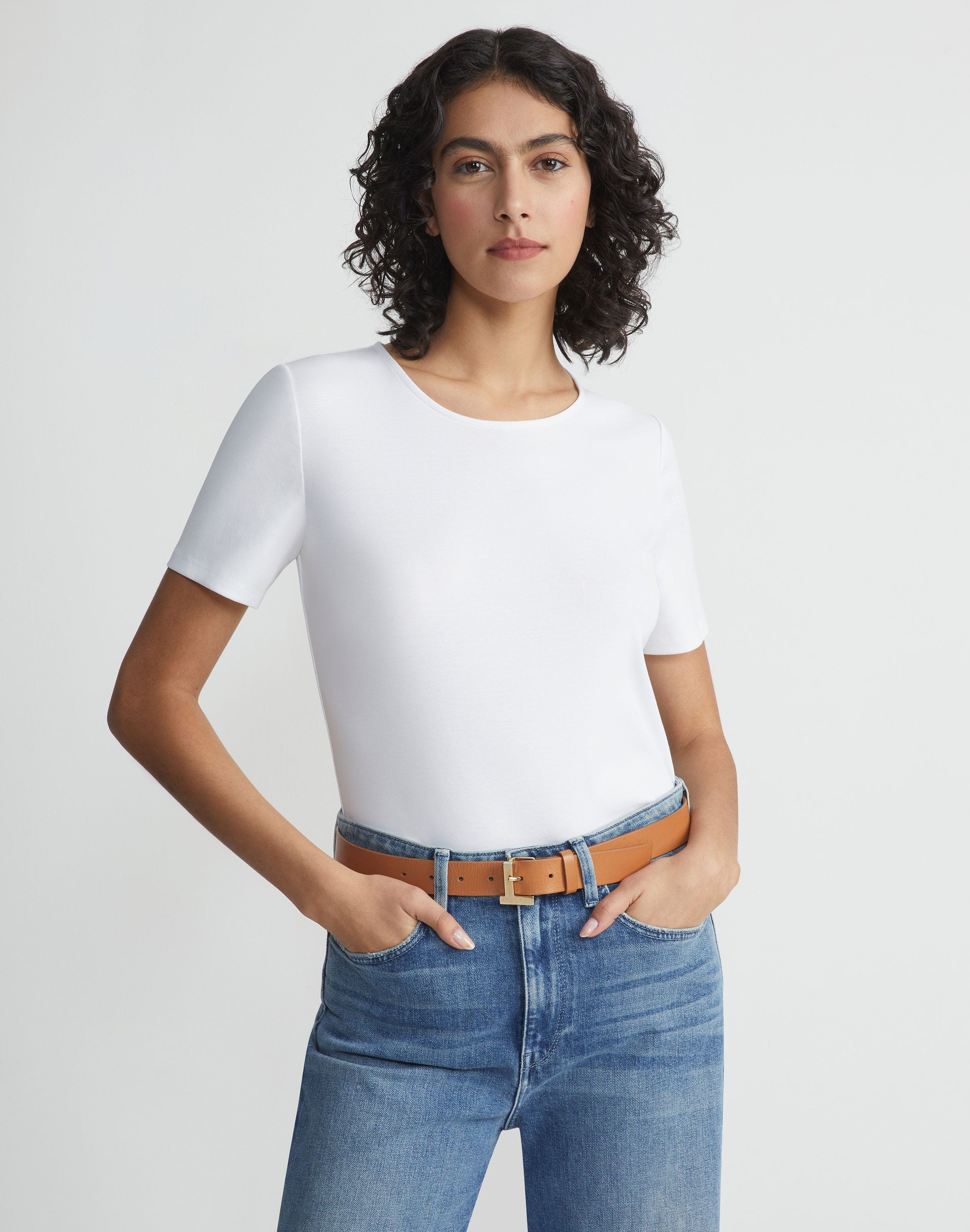 Plus-Size Cotton Rib Crewneck T-Shirt