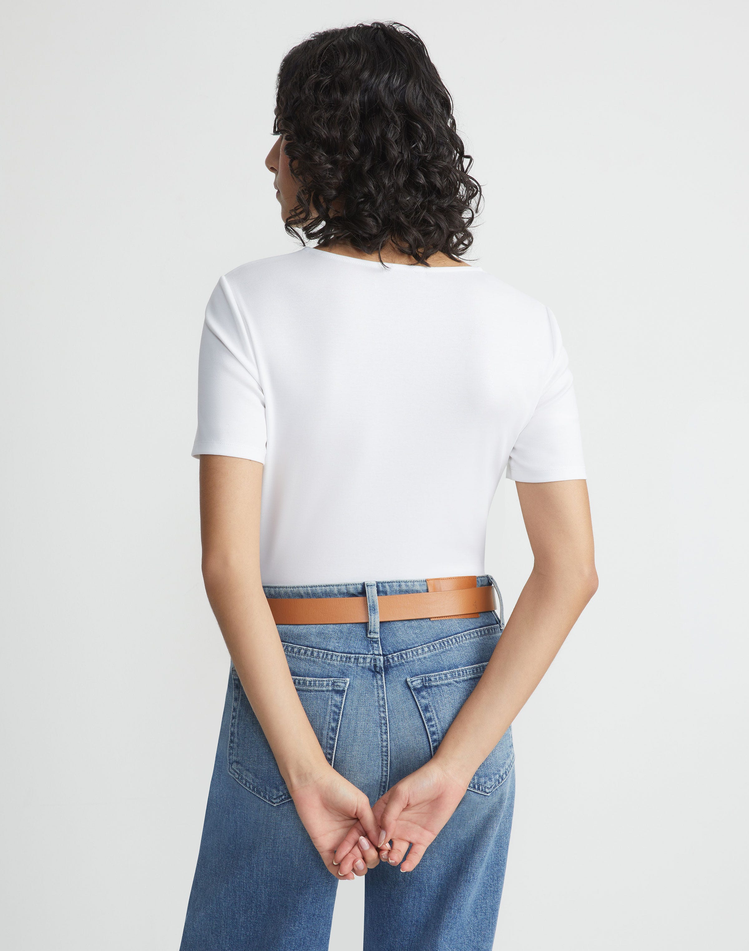 Plus-Size Cotton Rib Crewneck T-Shirt