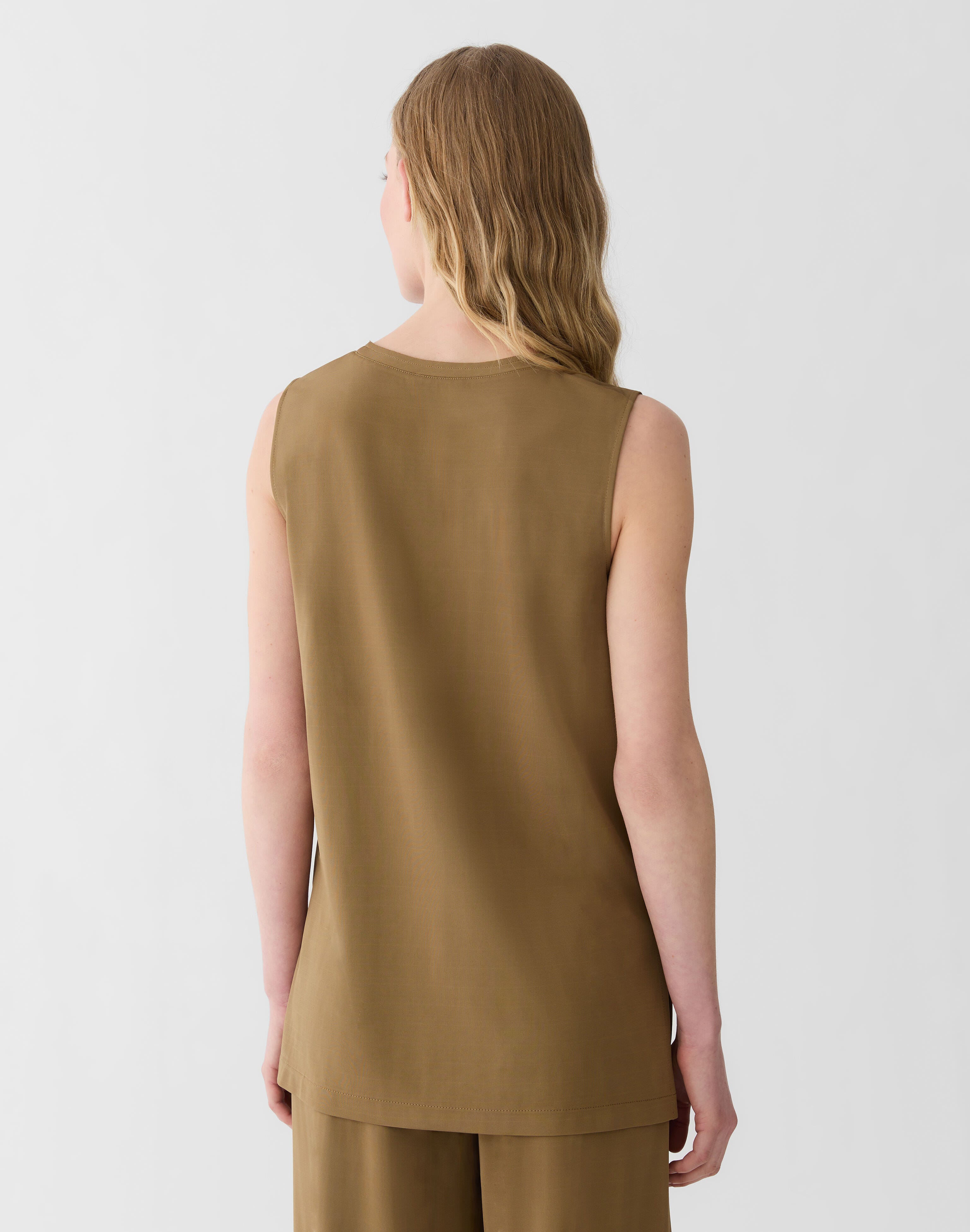 Plus-Size Matte Jersey Side Slit Tunic