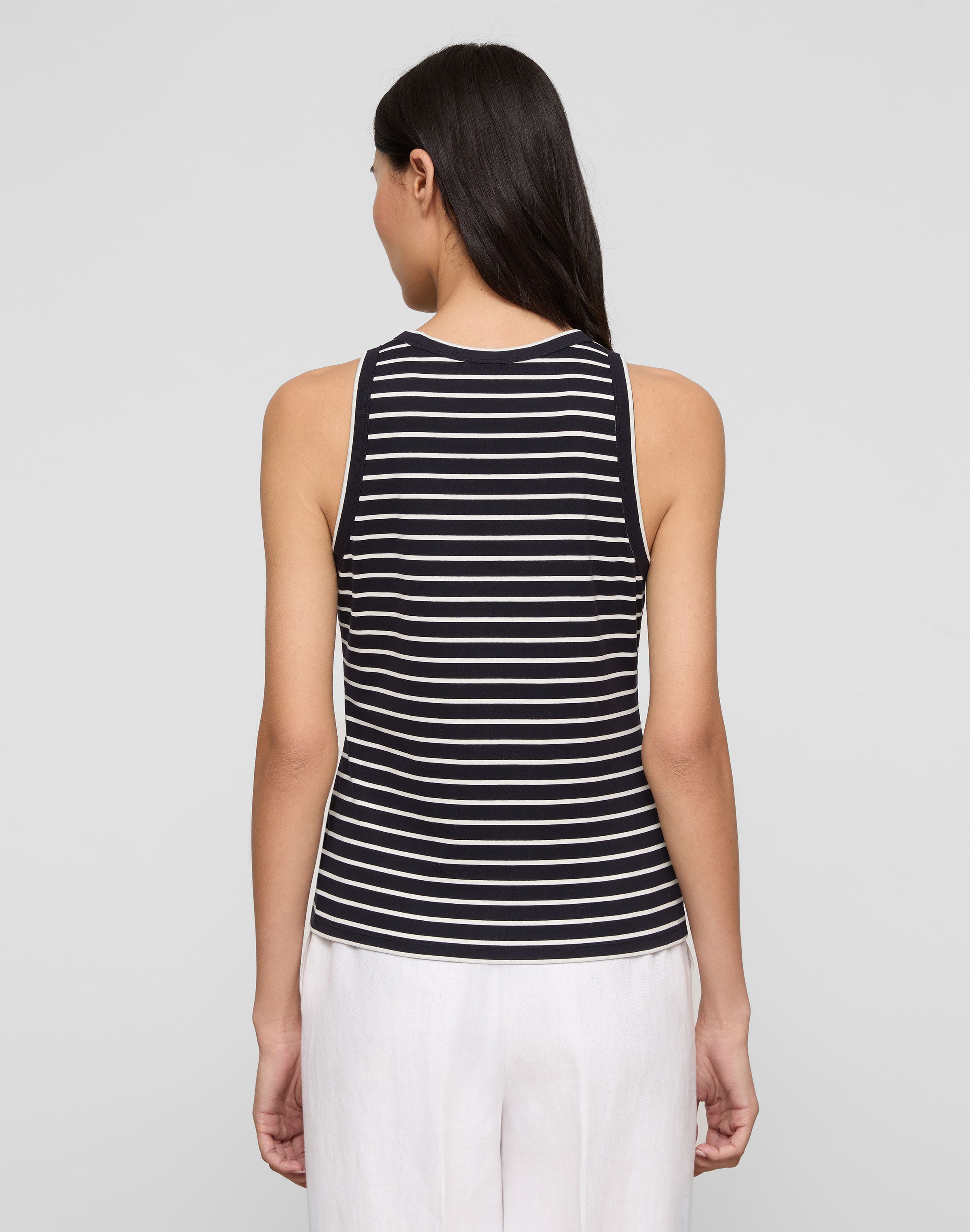 Striped Cotton Rib Racerback Tank