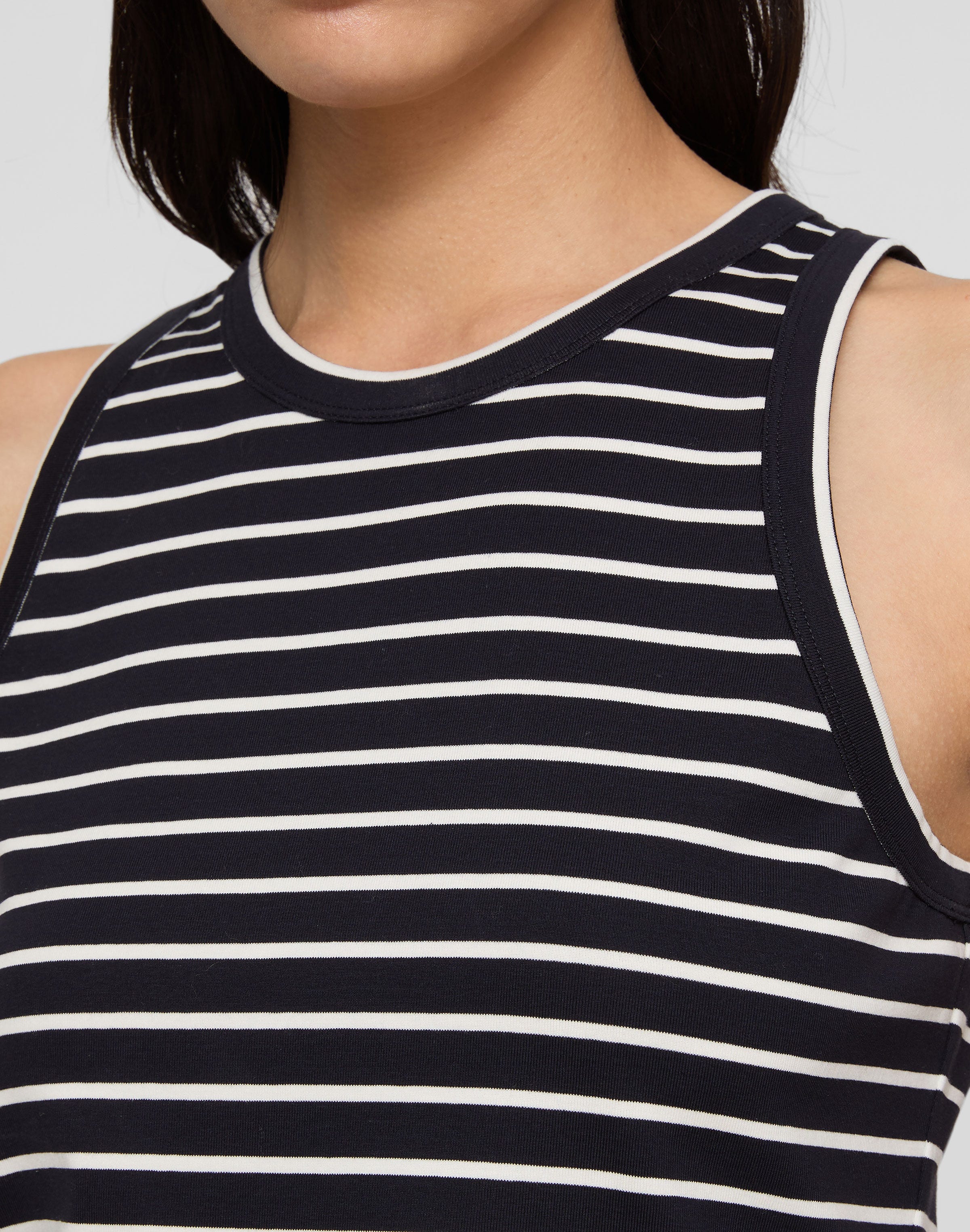 Striped Cotton Rib Racerback Tank