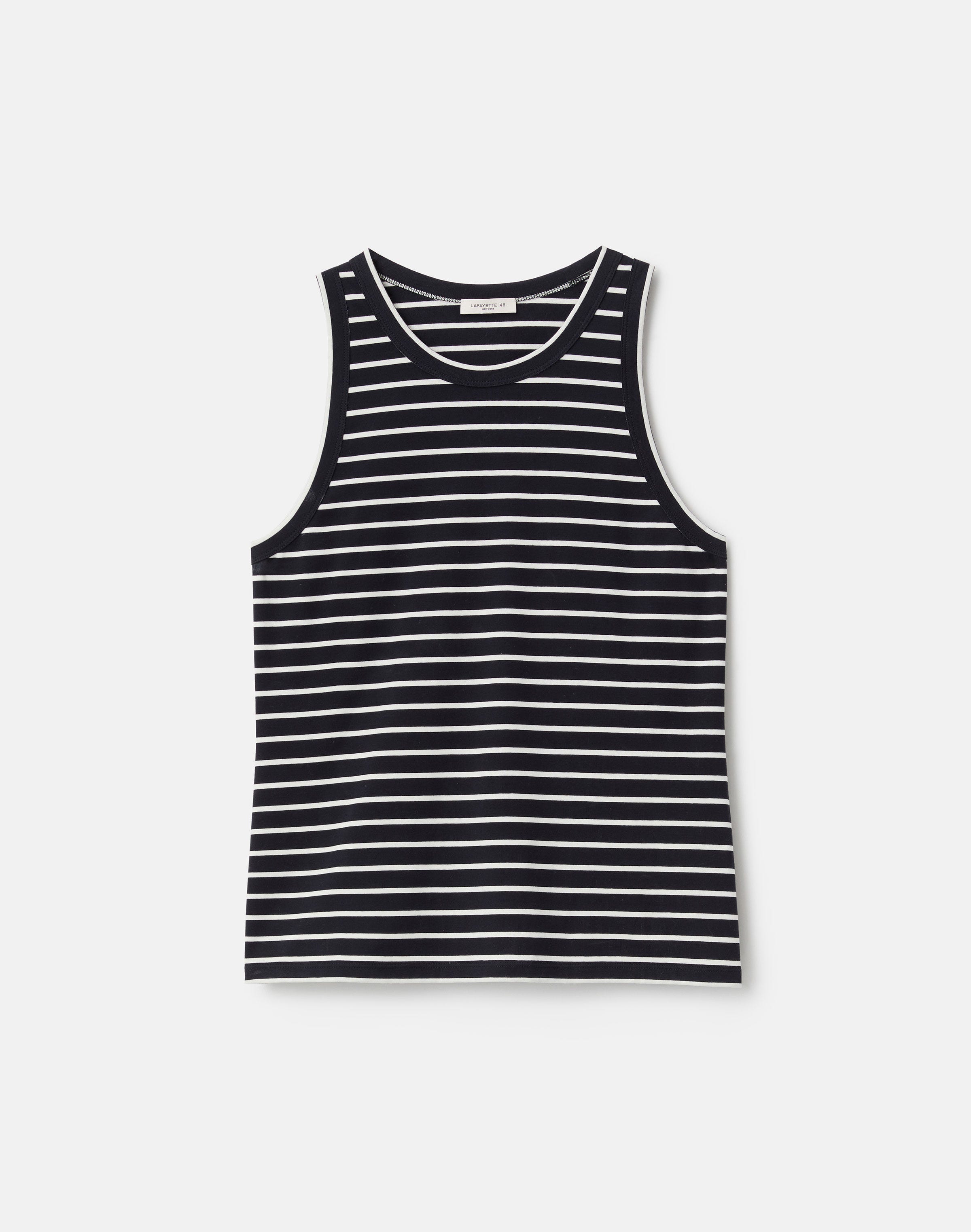 Striped Cotton Rib Racerback Tank