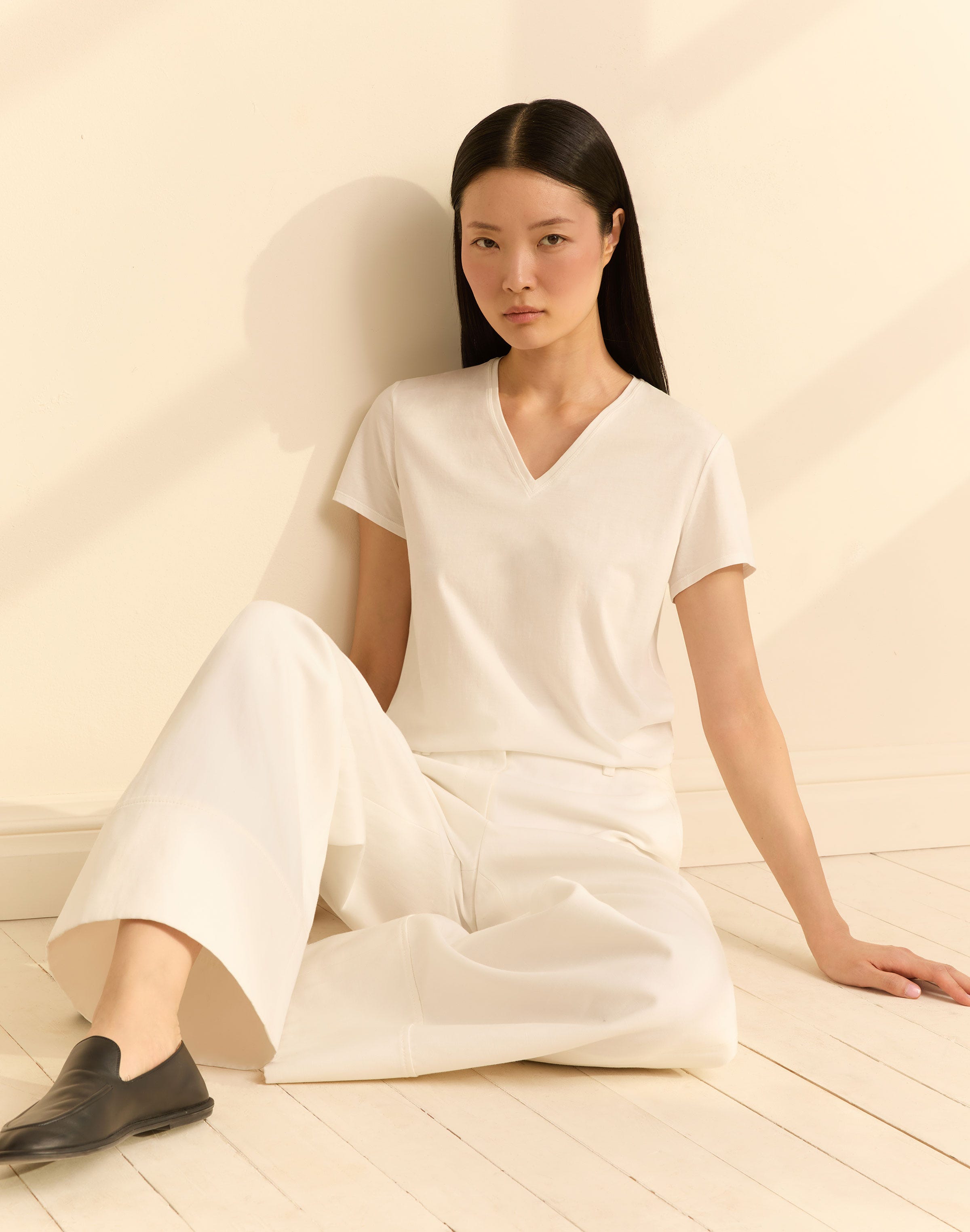 Cotton Jersey V-Neck T-Shirt