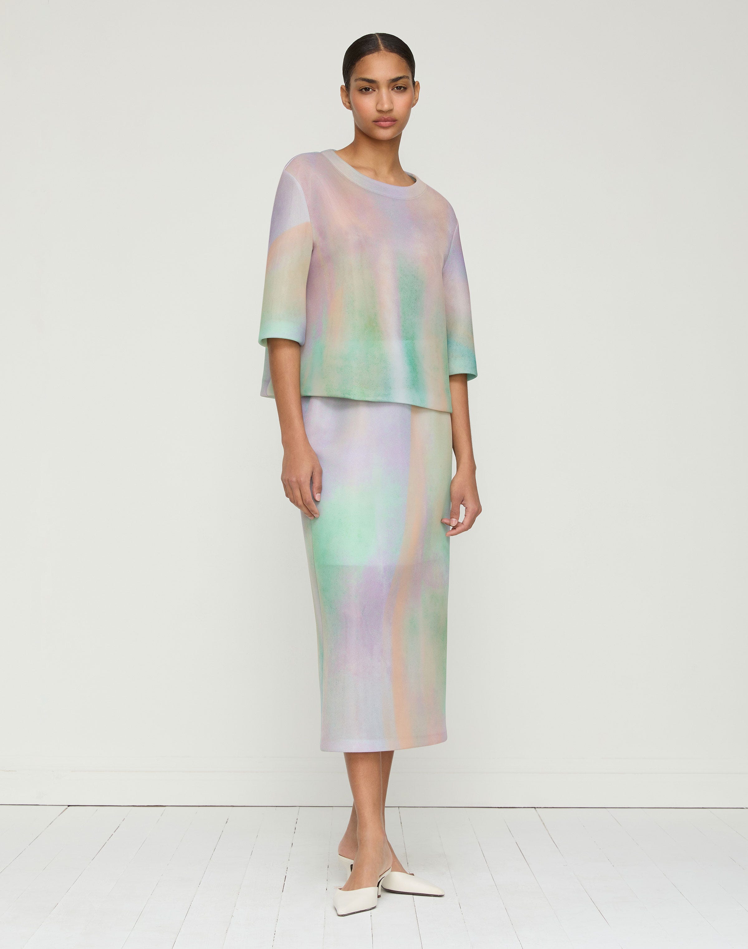 Aurora Print Neoprene T-Shirt