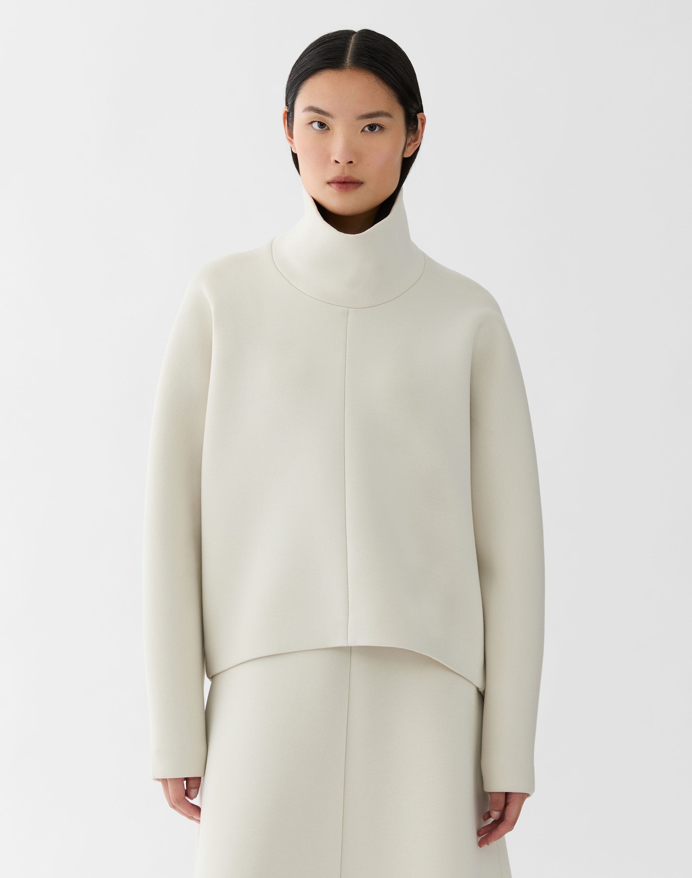 Structured Scuba Stand Collar Top