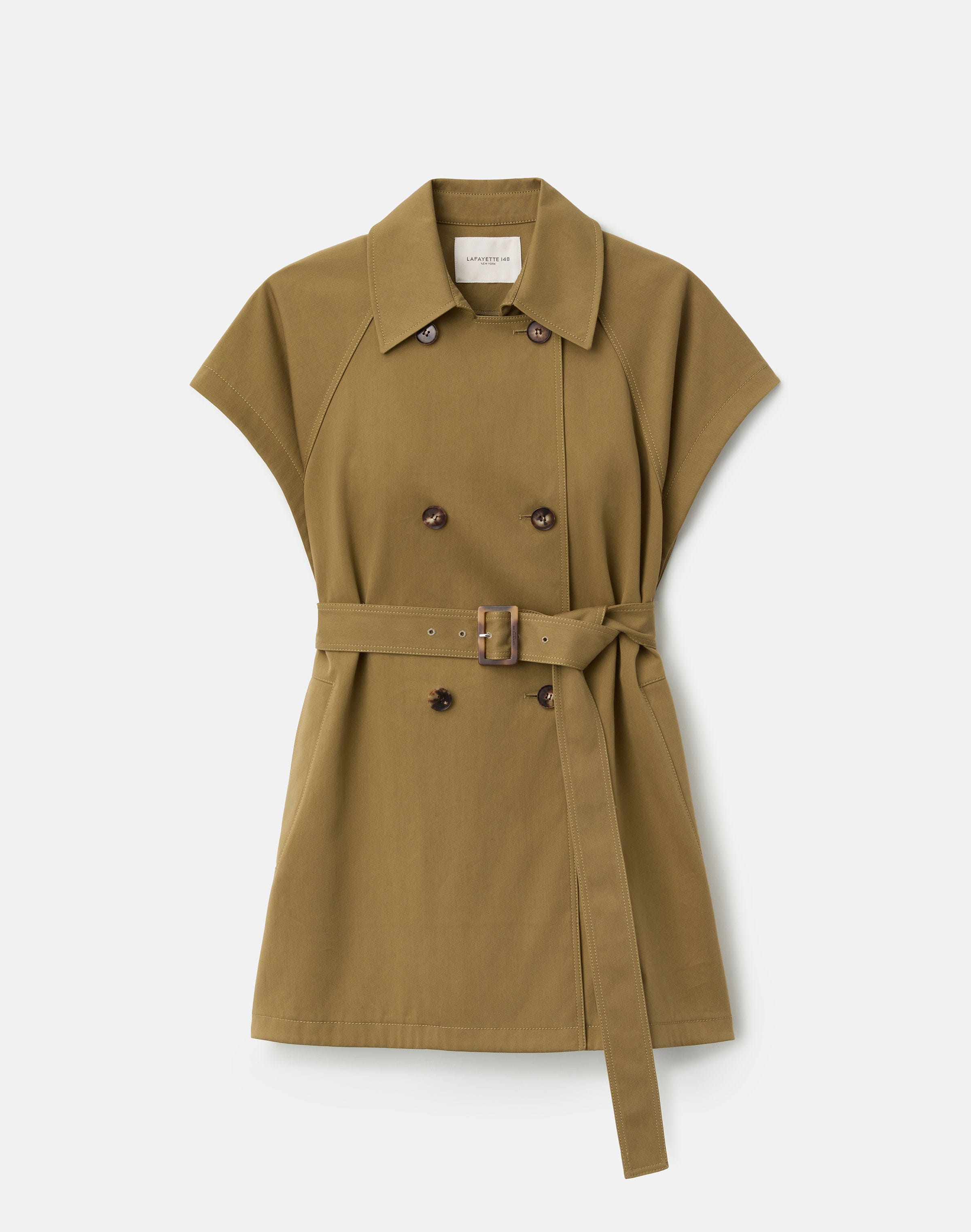 Cotton-Viscose Twill Oversized Trench Poncho