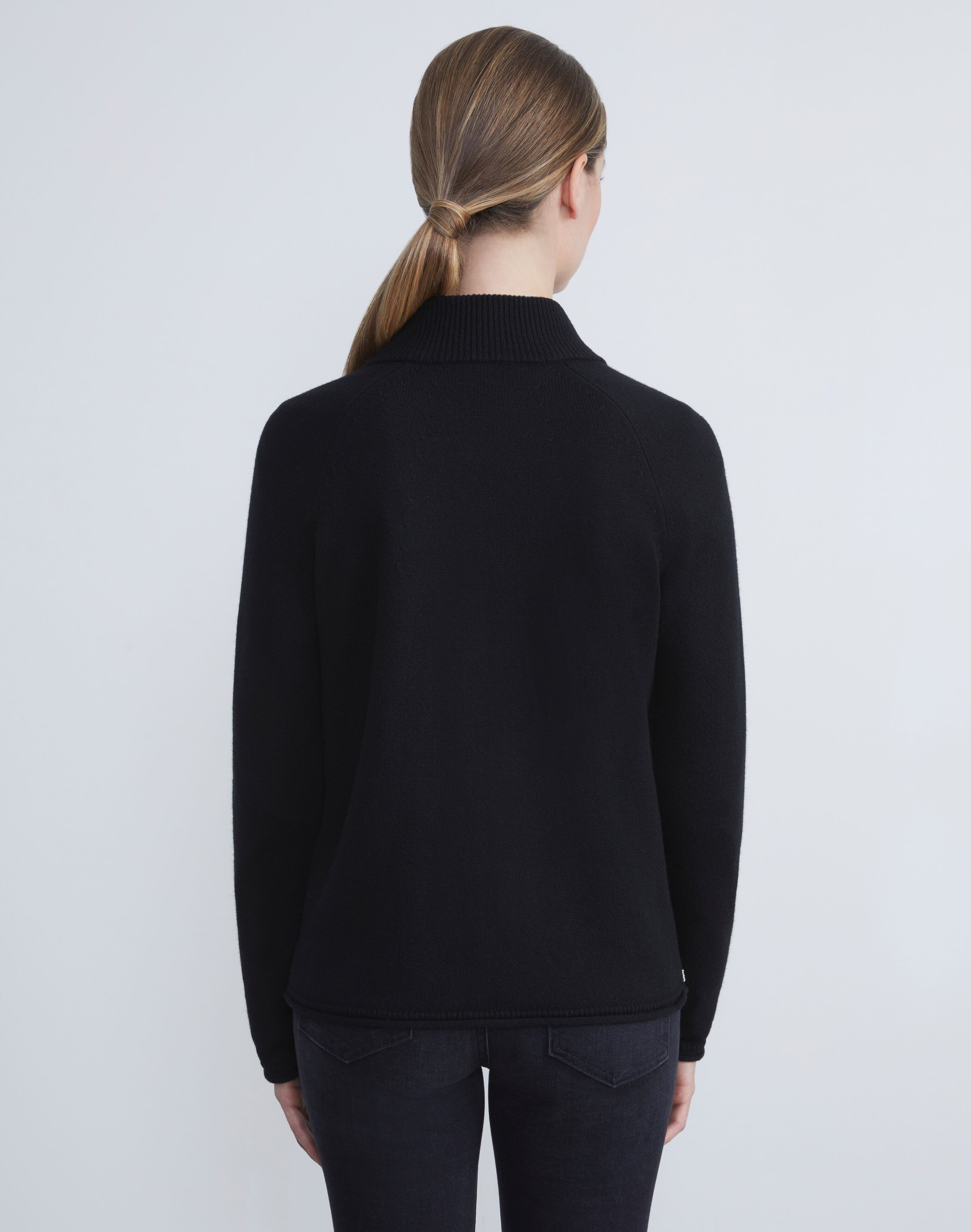 Plus-Size Cashmere Zip Front Cardigan