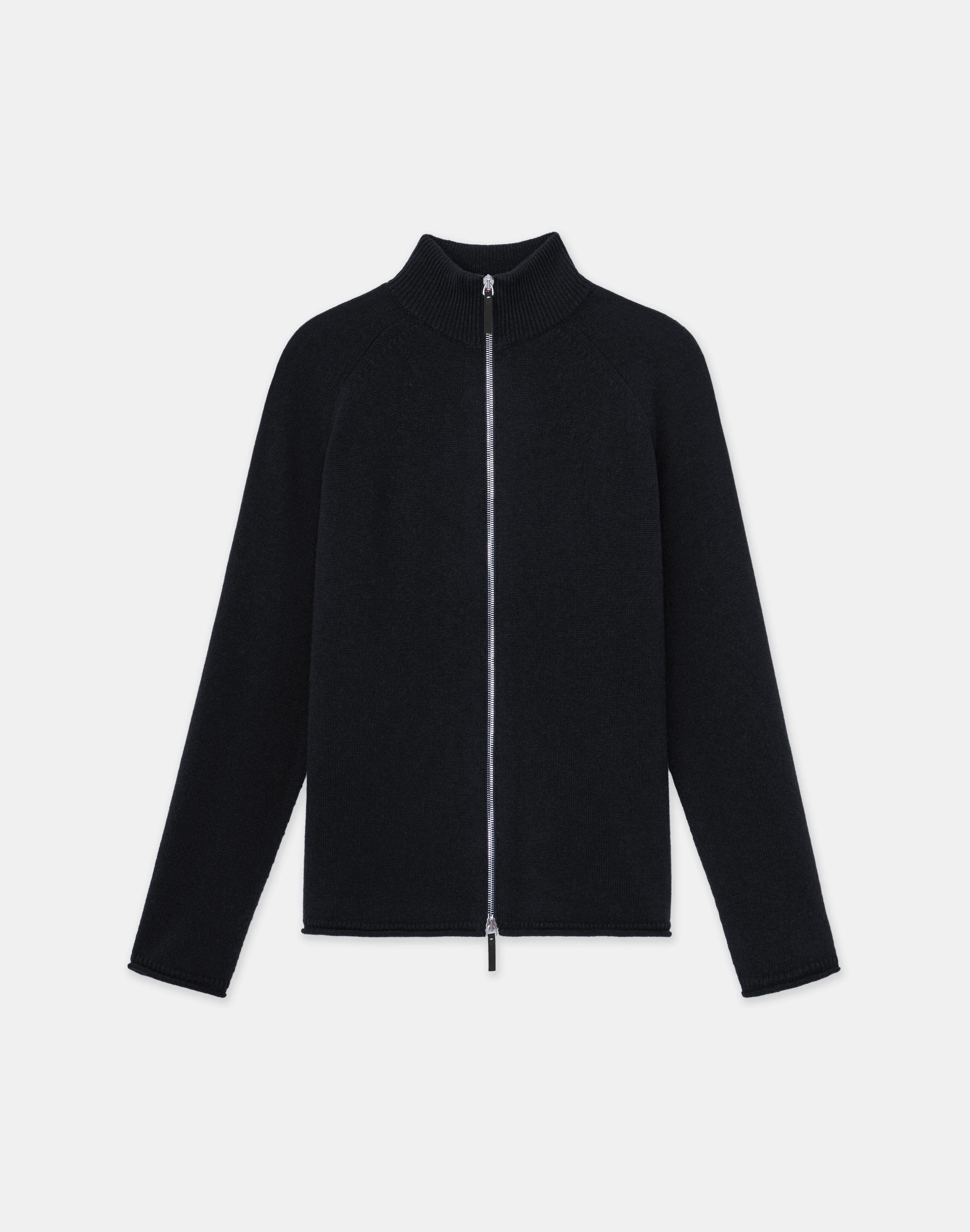 Plus-Size Cashmere Zip Front Cardigan