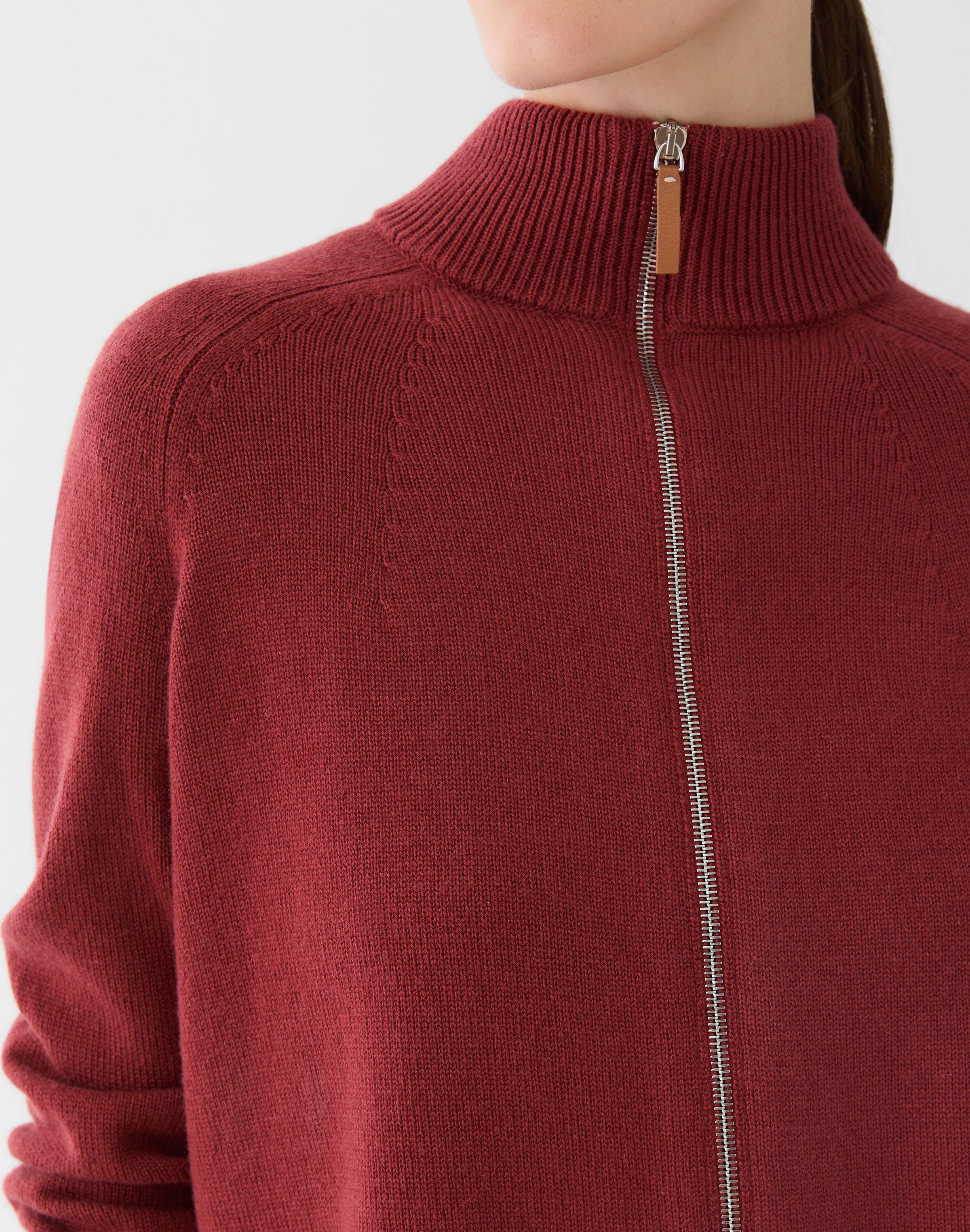 Cashmere Zip Front Cardigan