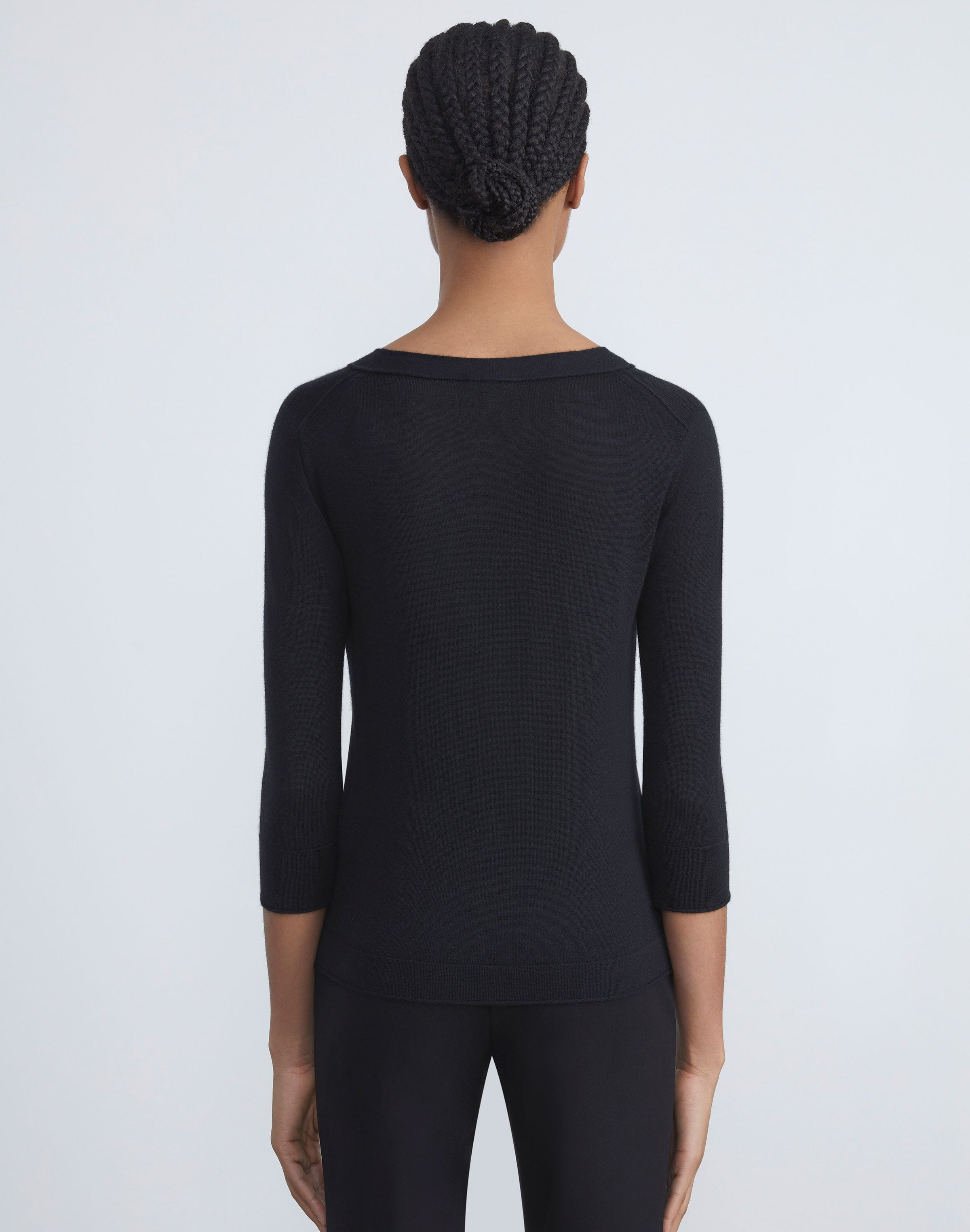 Plus Size Fine Gauge Cashmere V-Neck Sweater