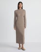Metallic Flecked Double Knit Mockneck Dress