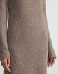 Metallic Flecked Double Knit Mockneck Dress