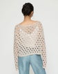 Sustainable Linen-Silk Chainette Open Knit Oversized Sweater