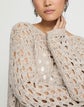 Sustainable Linen-Silk Chainette Open Knit Oversized Sweater