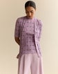 Striped Fine Gauge Cashmere Ribbed Cardigan