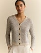 Metallic Linen-Silk Pointelle Cardigan
