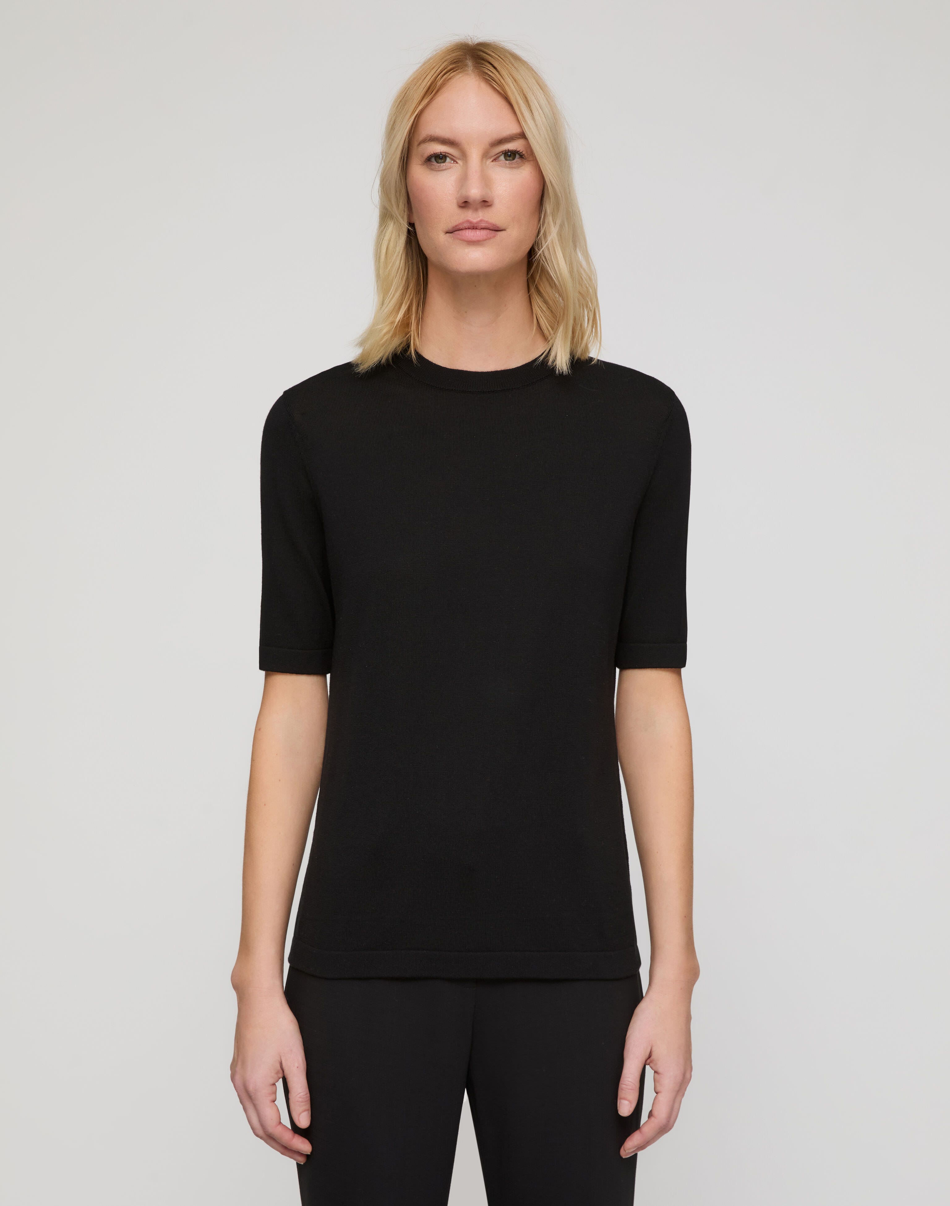Fine Cotton-Silk Knit T-Shirt
