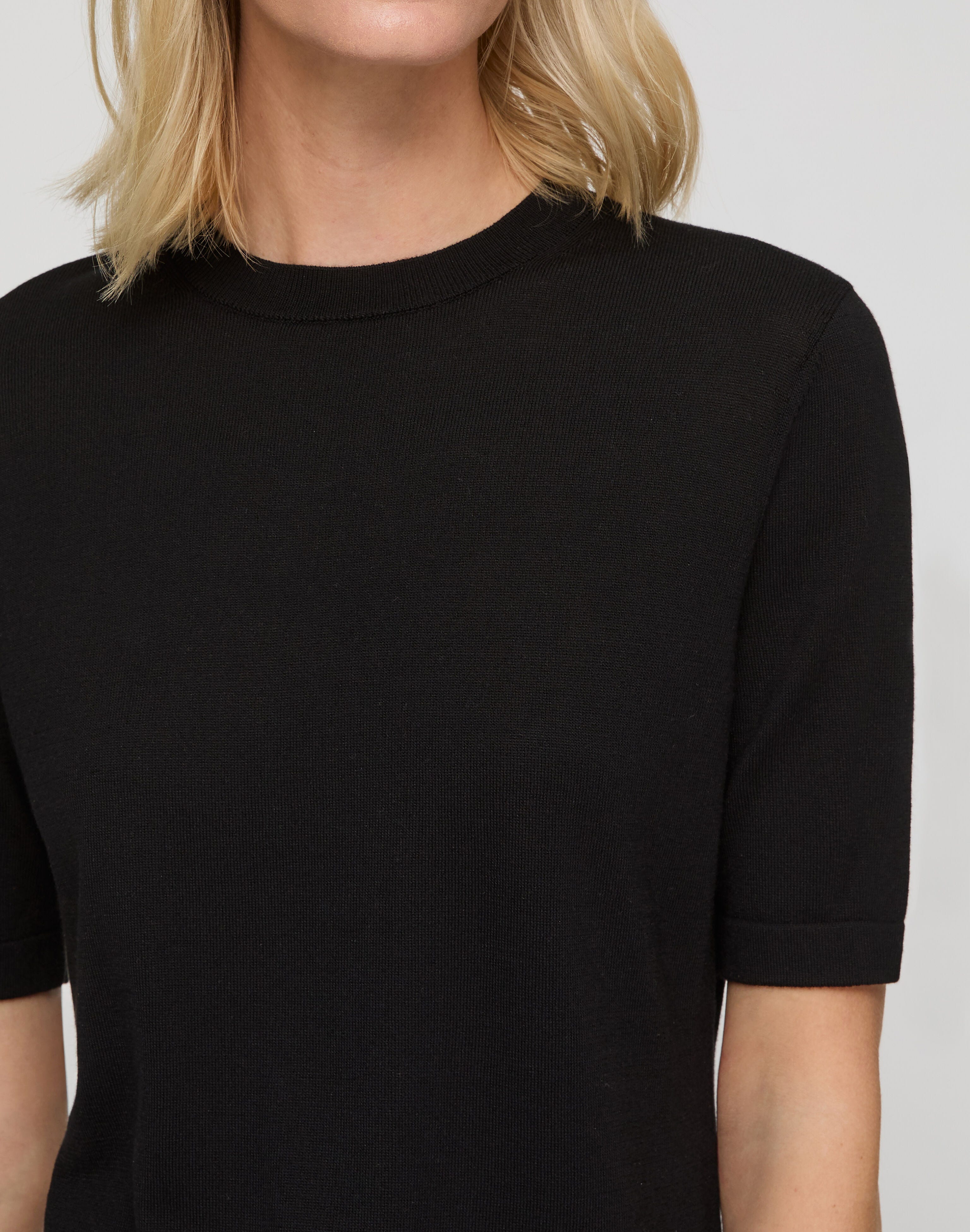 Fine Cotton-Silk Knit T-Shirt