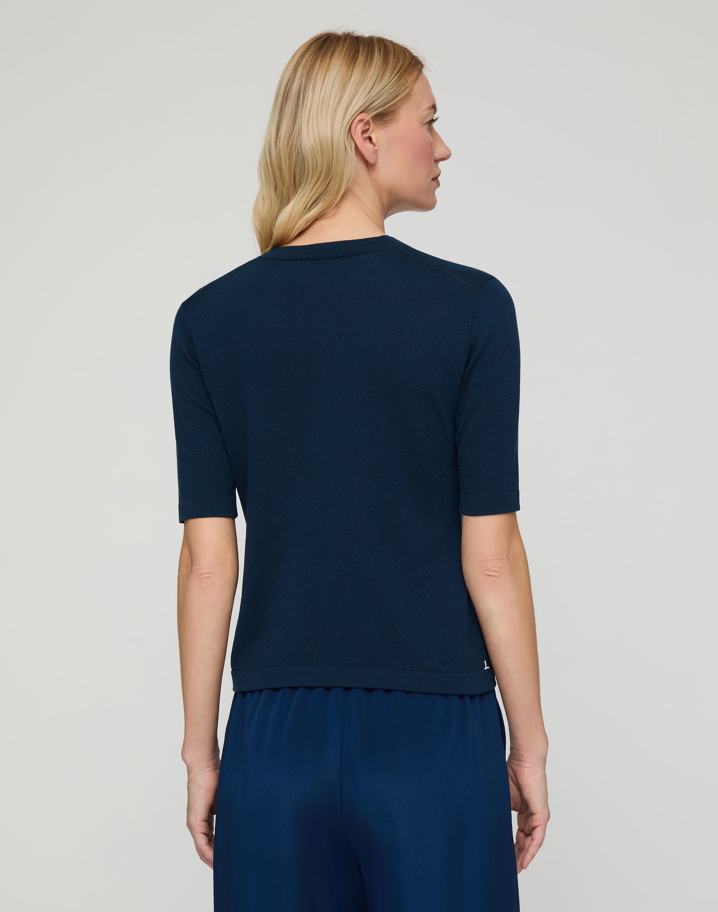 Plus-Size Fine Cotton-Silk Knit T-Shirt