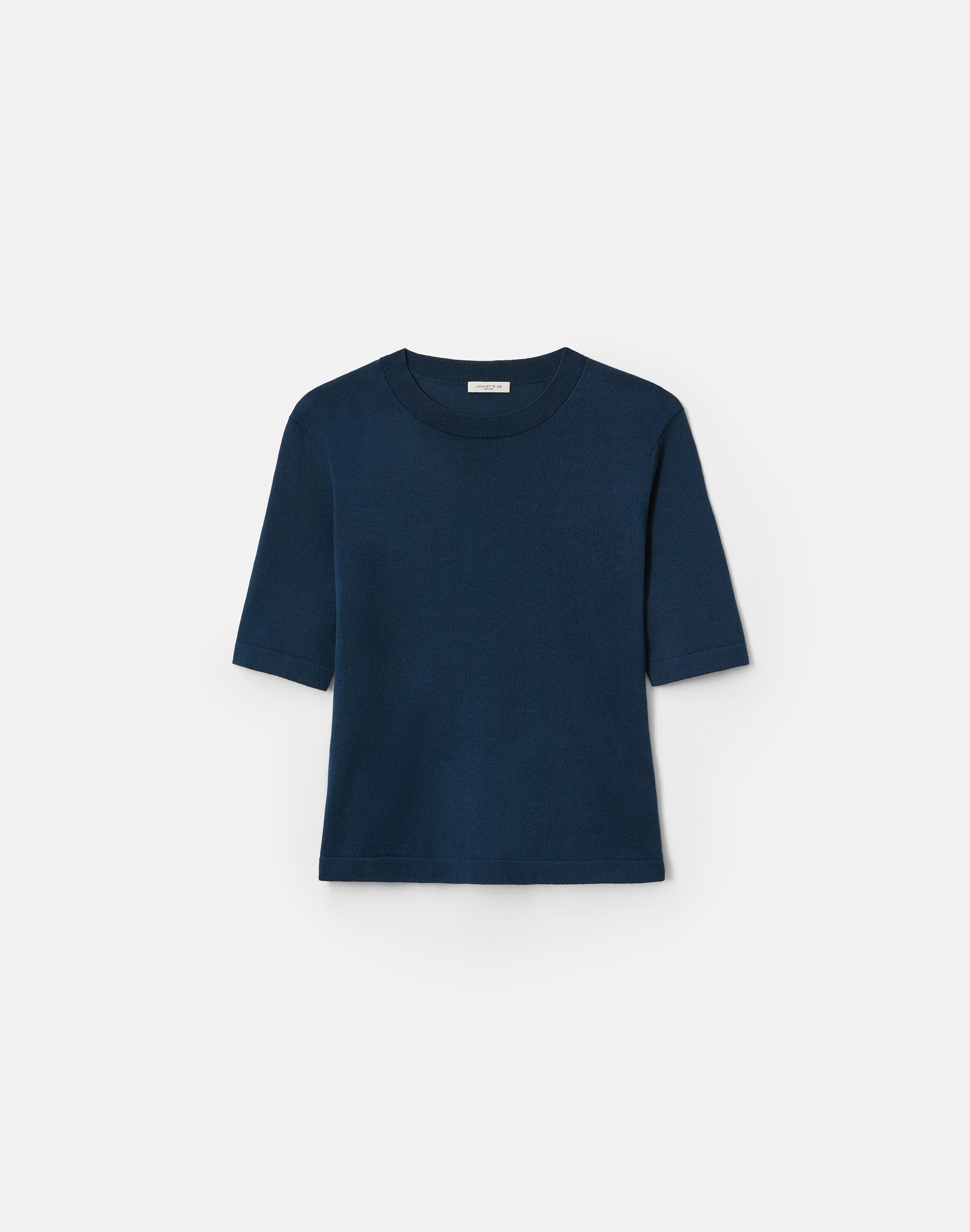 Plus-Size Fine Cotton-Silk Knit T-Shirt