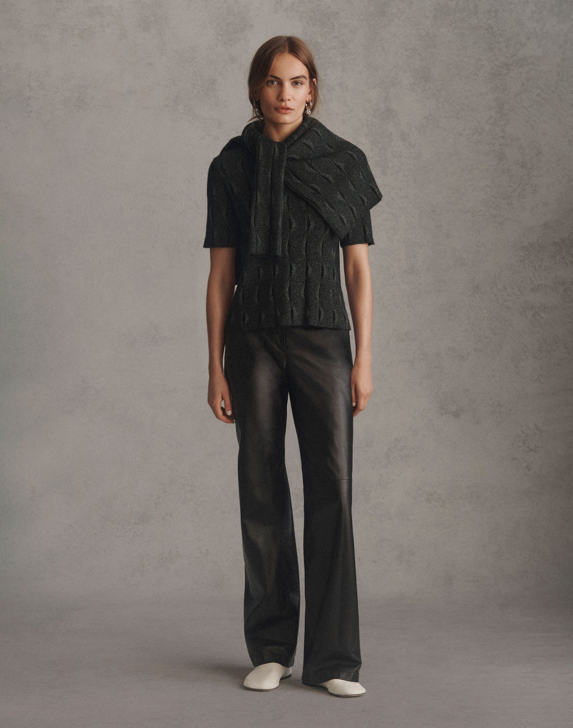 Iridescent Fine Gauge Cashmere Button Front Cardigan
