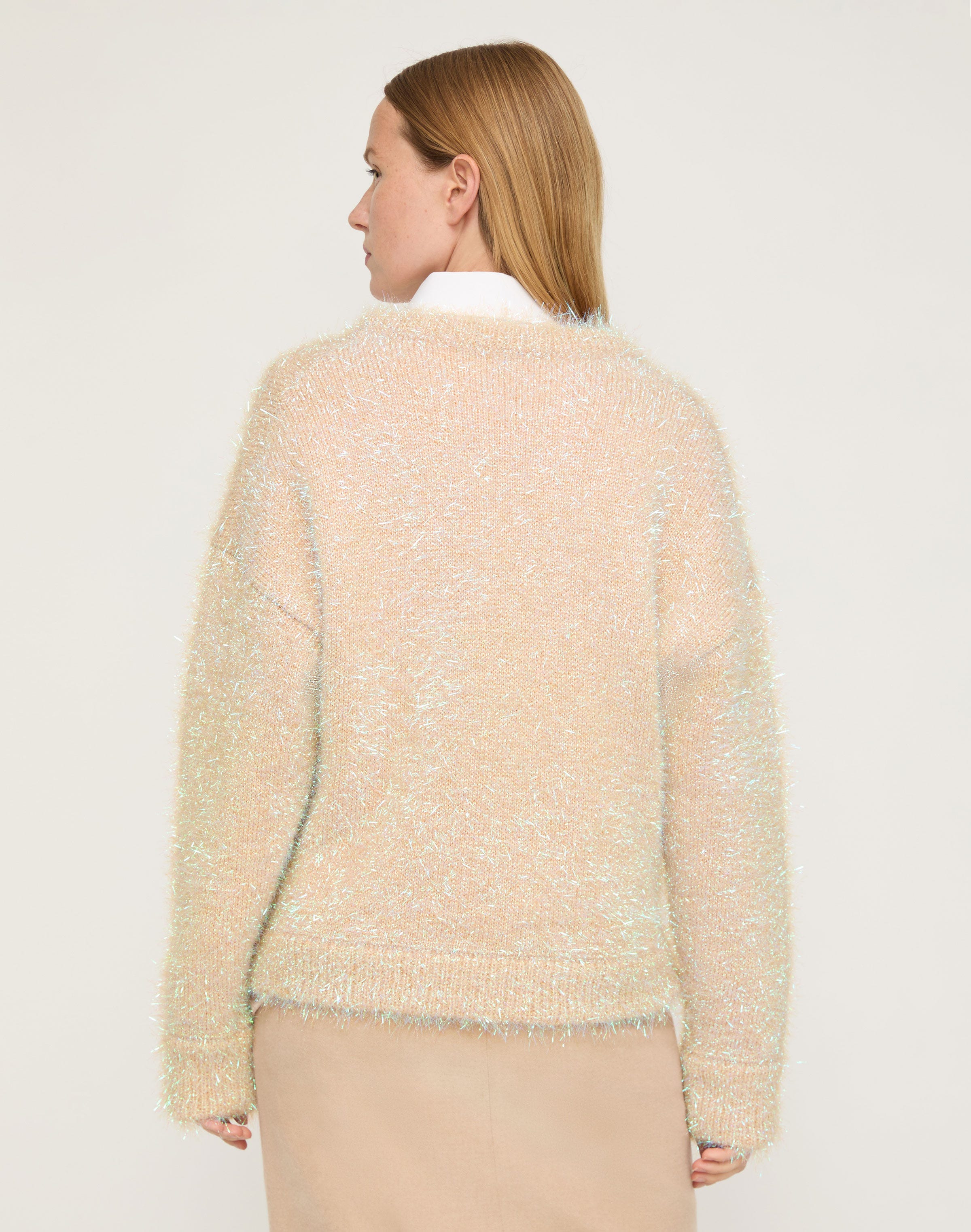 Iridescent Tinsel Fringe Sweater