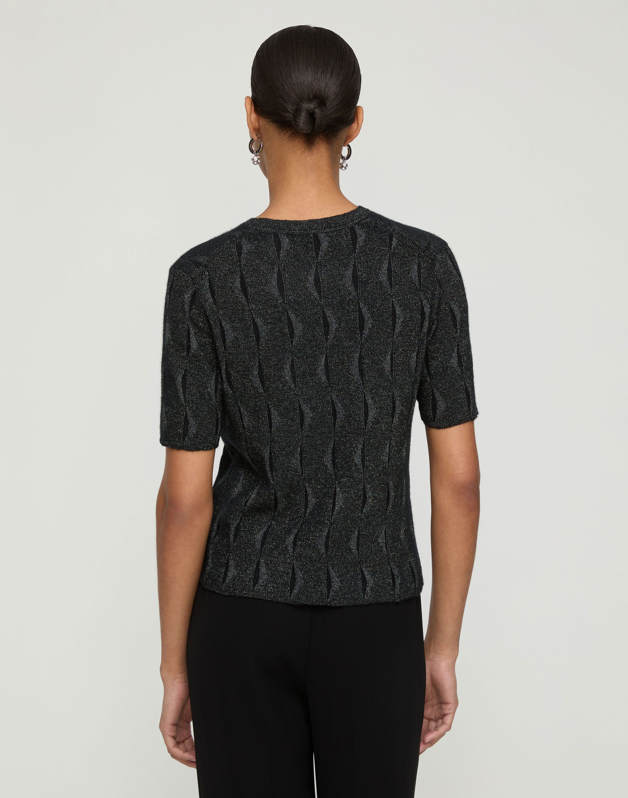 Iridescent Fine Gauge Cashmere Crewneck Sweater